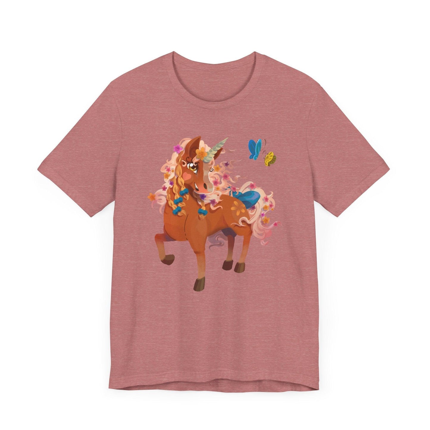 Gwenhwyer Unisex Jersey Short Sleeve Tee - Claires Unicorn Adventures