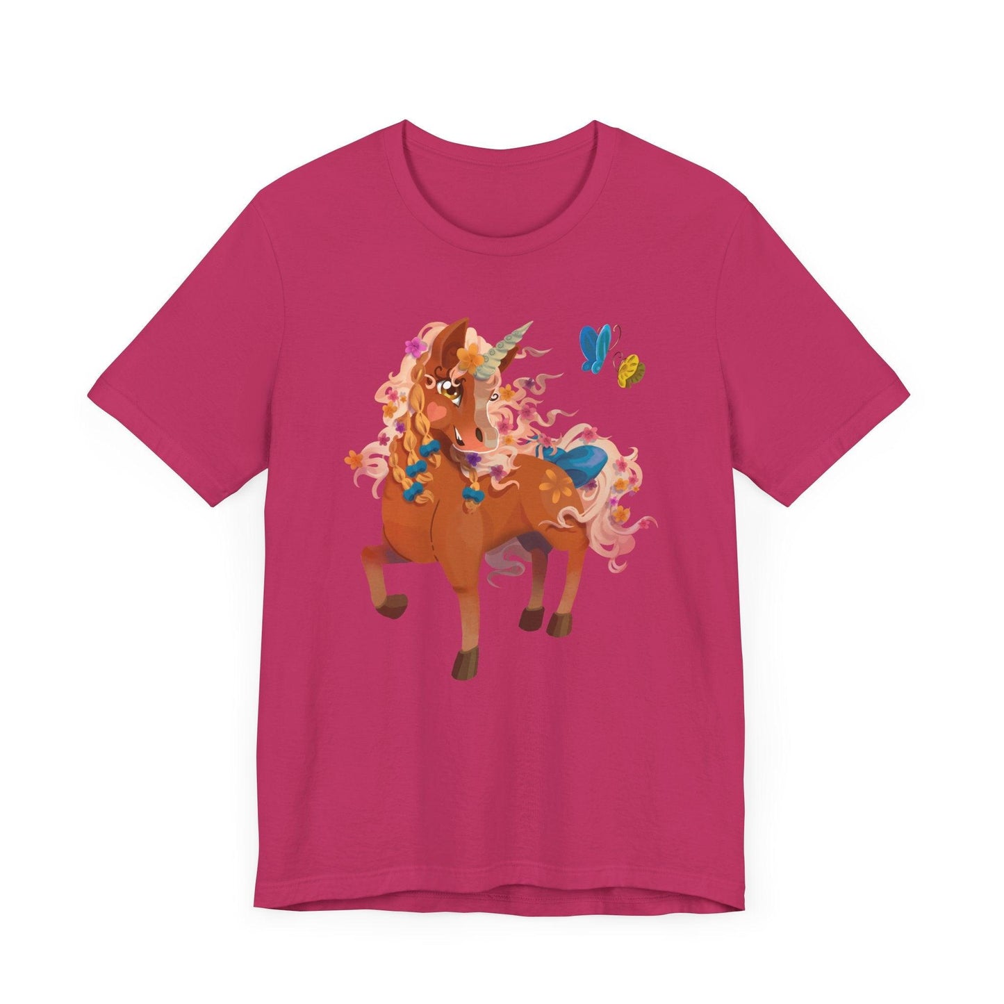 Gwenhwyer Unisex Jersey Short Sleeve Tee - Claires Unicorn Adventures