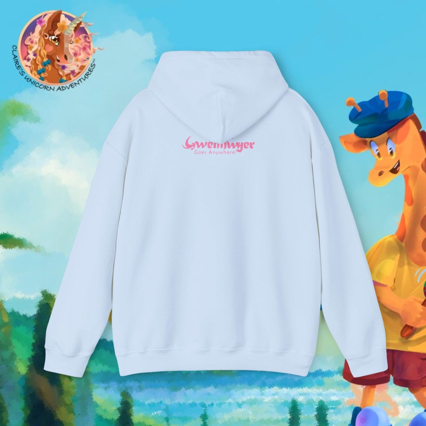 Gwenhwyer Unisex Heavy Blend™ Hooded Sweatshirt - Claires Unicorn Adventures