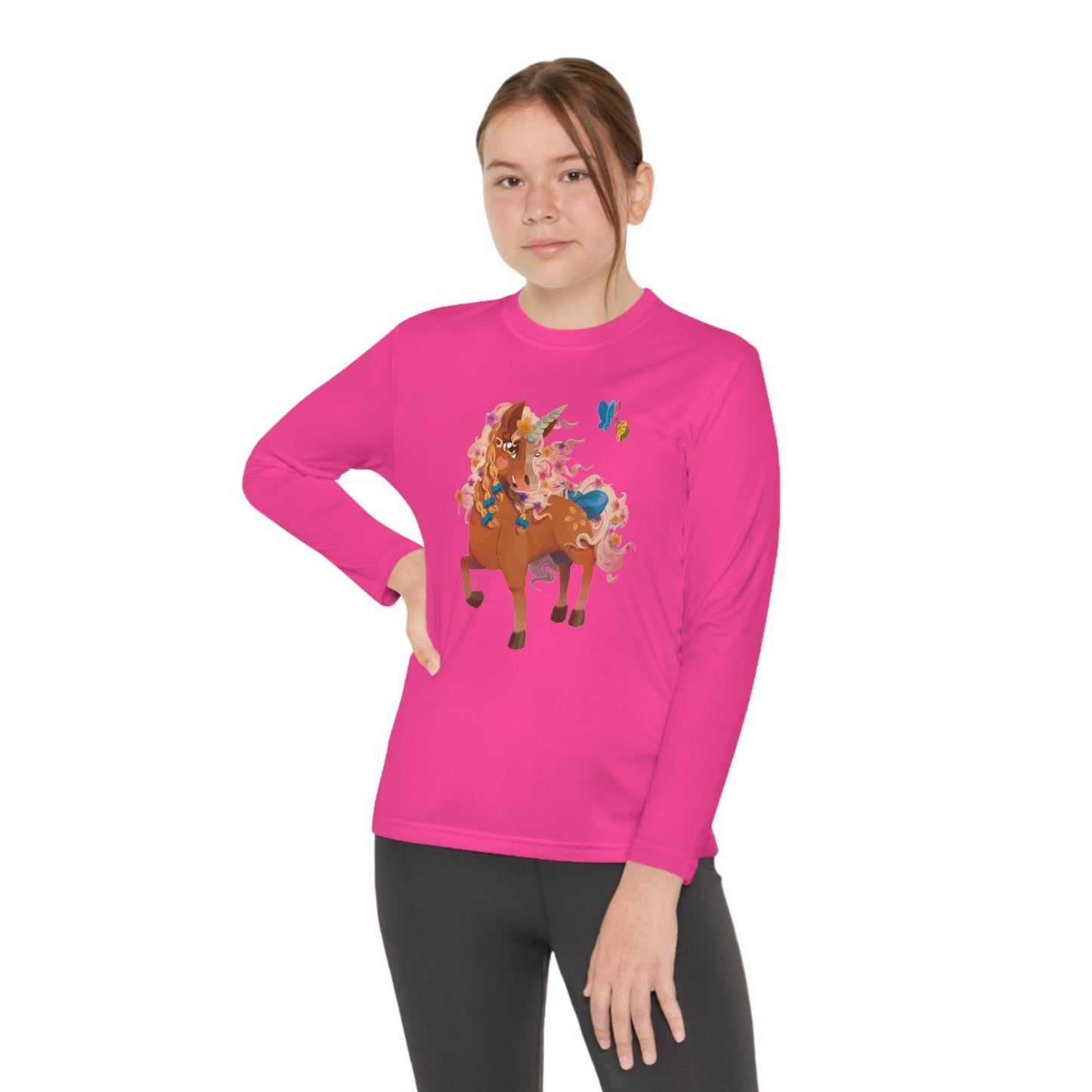 Gwenhwyer Youth Long Sleeve Competitor Tee - Claires Unicorn Adventures