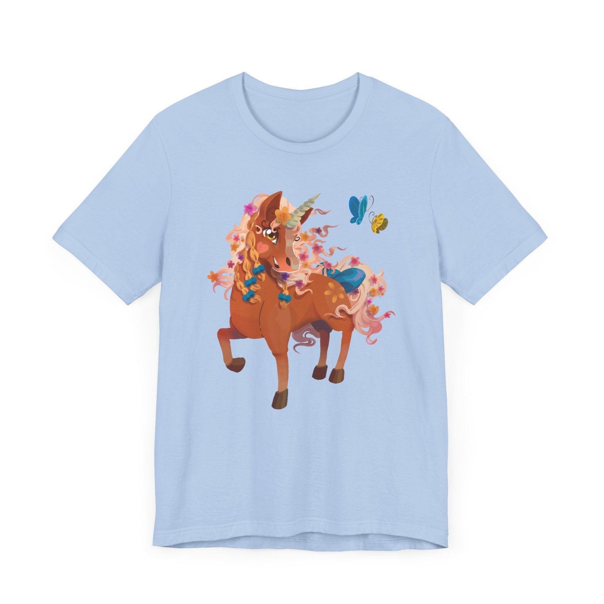 Gwenhwyer Unisex Jersey Short Sleeve Tee - Claires Unicorn Adventures