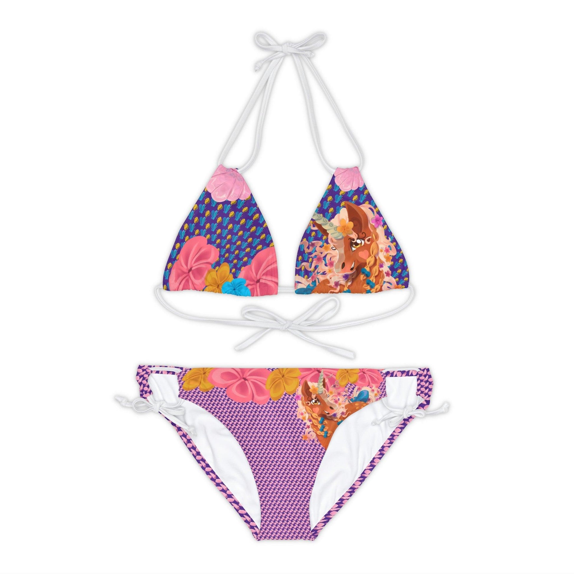 Gwenhwyer Goes Anywhere - Strappy Bikini Set - Purple - Claires Unicorn Adventures