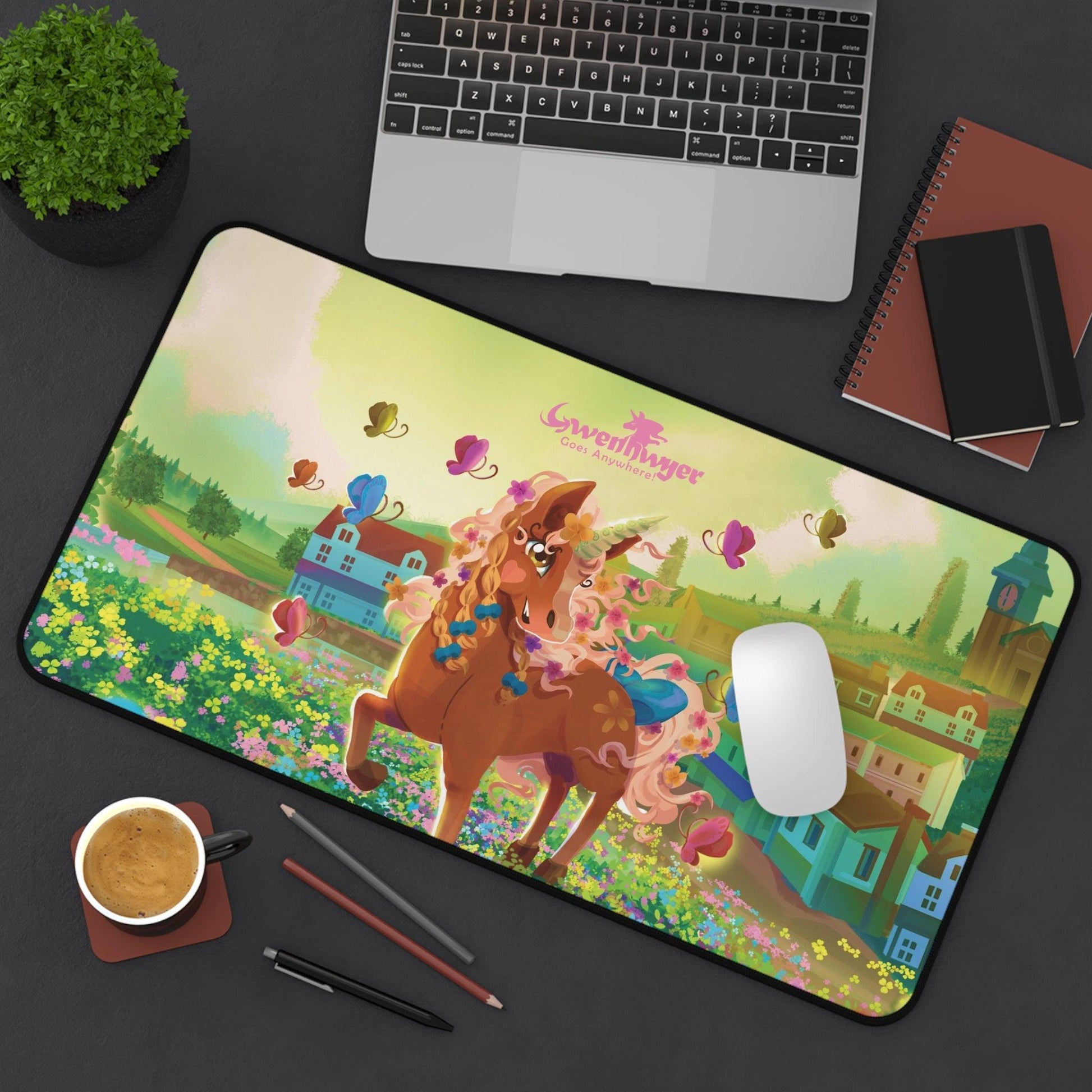 Gwenhwyer Desk Mat - Claires Unicorn Adventures