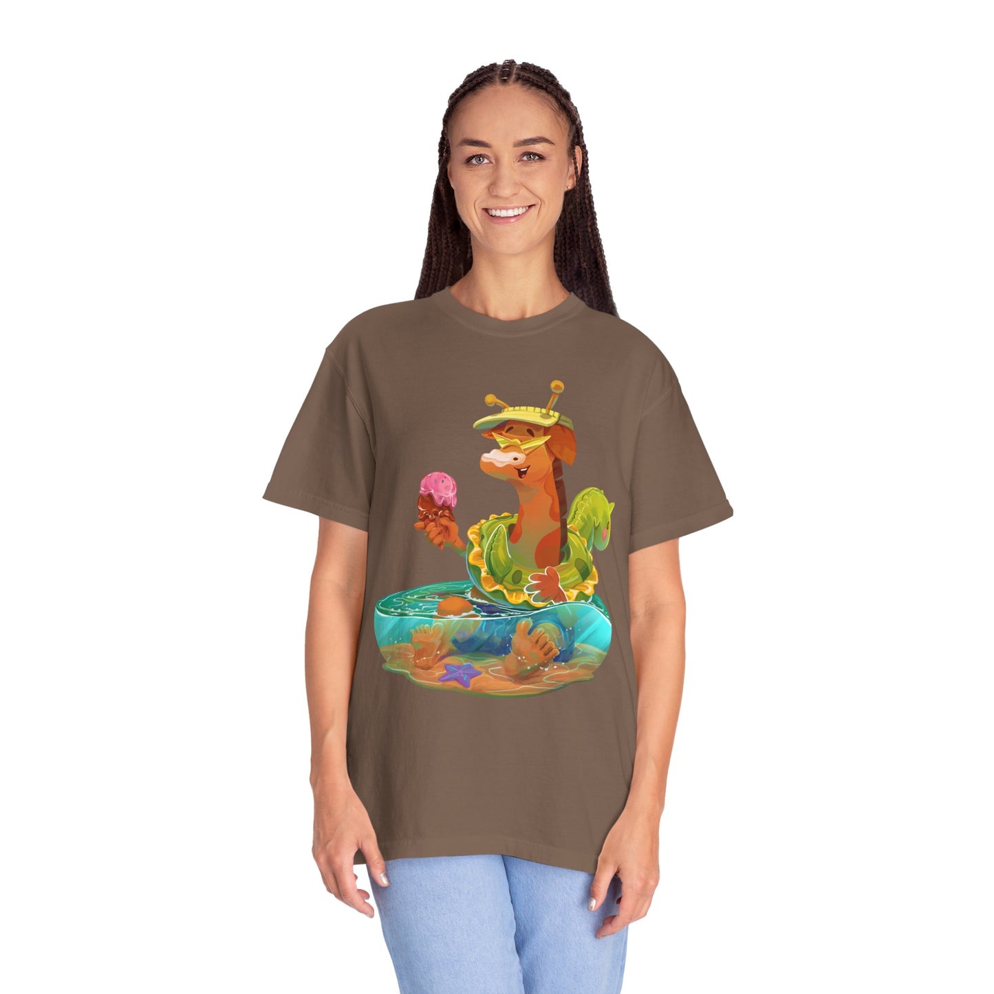 Clippity Clop Giraffe in a Pool Unisex T-shirt