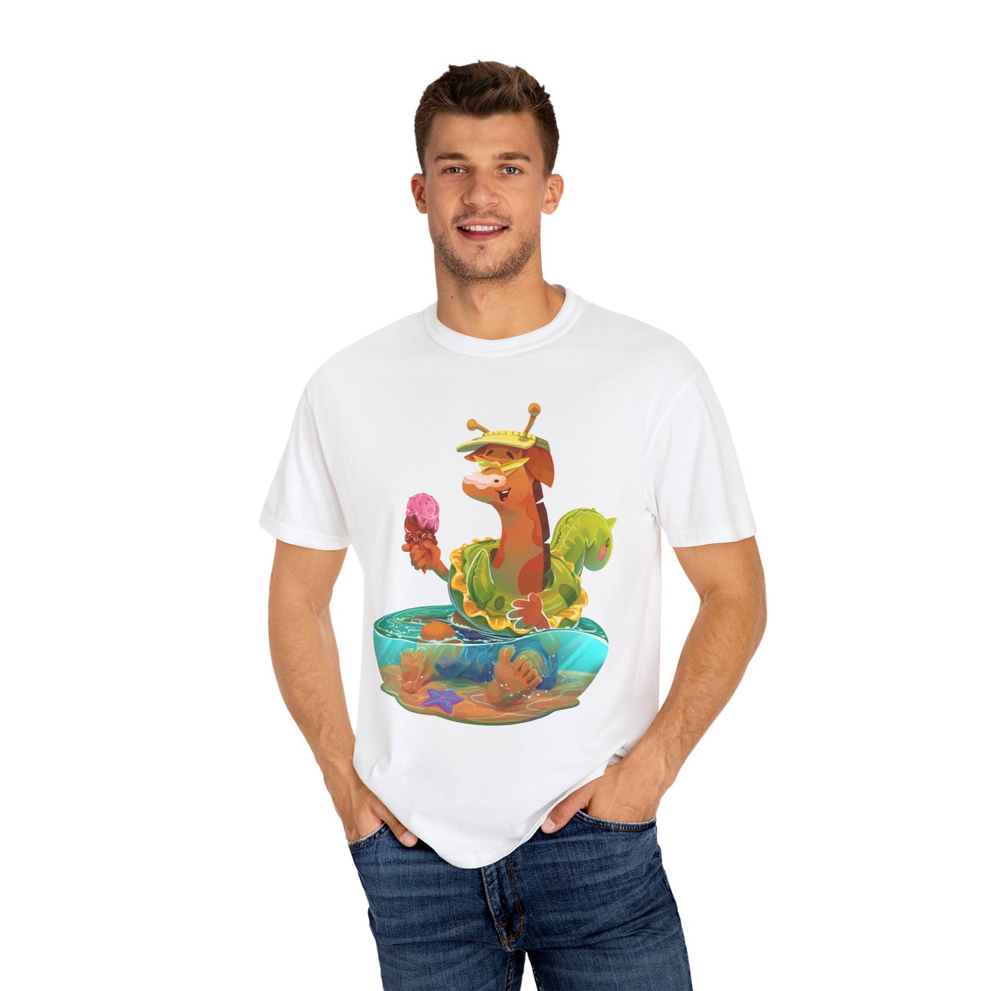 Clippity Clop Giraffe in a Pool Unisex T-shirt
