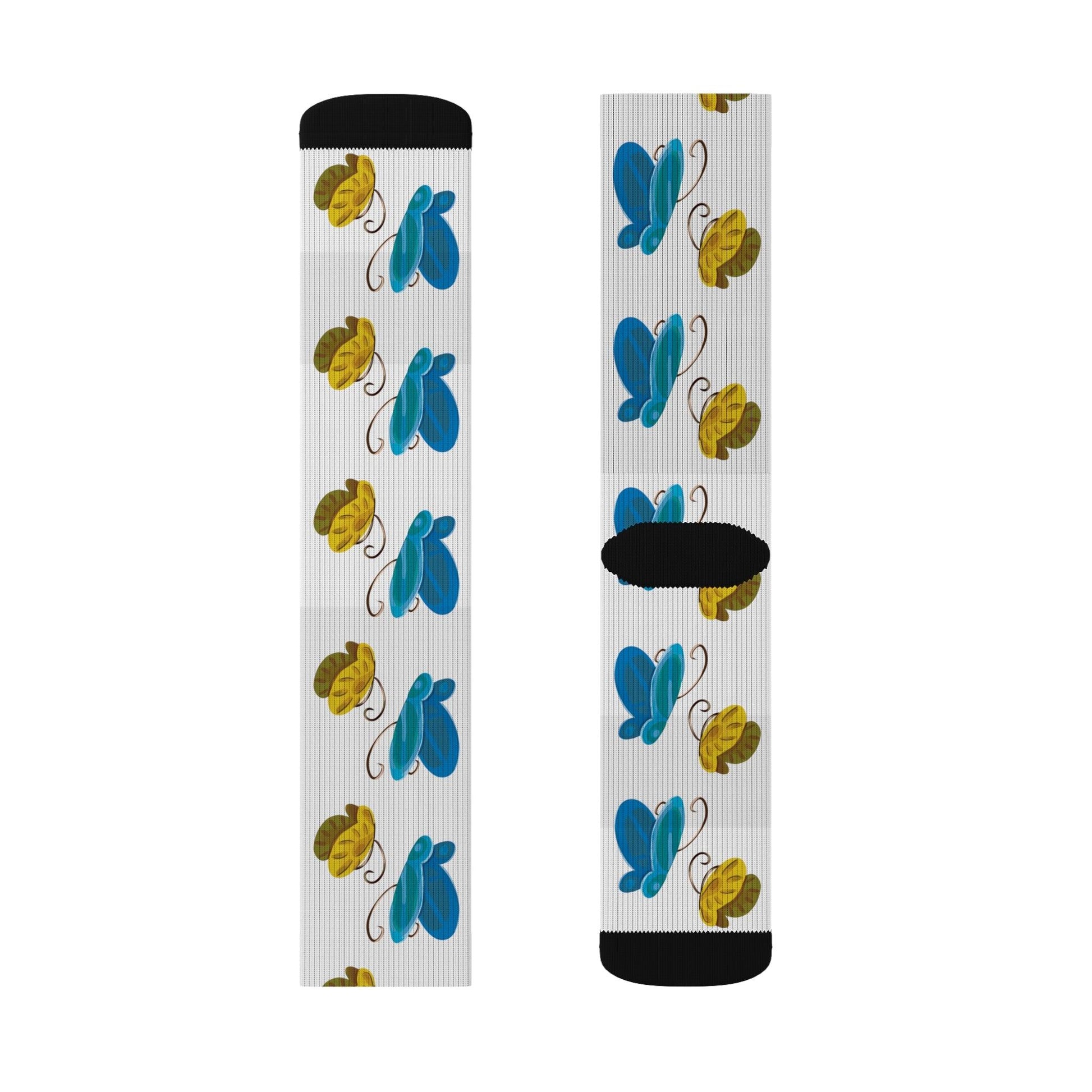 Butterfly Sublimation Socks - Claires Unicorn Adventures