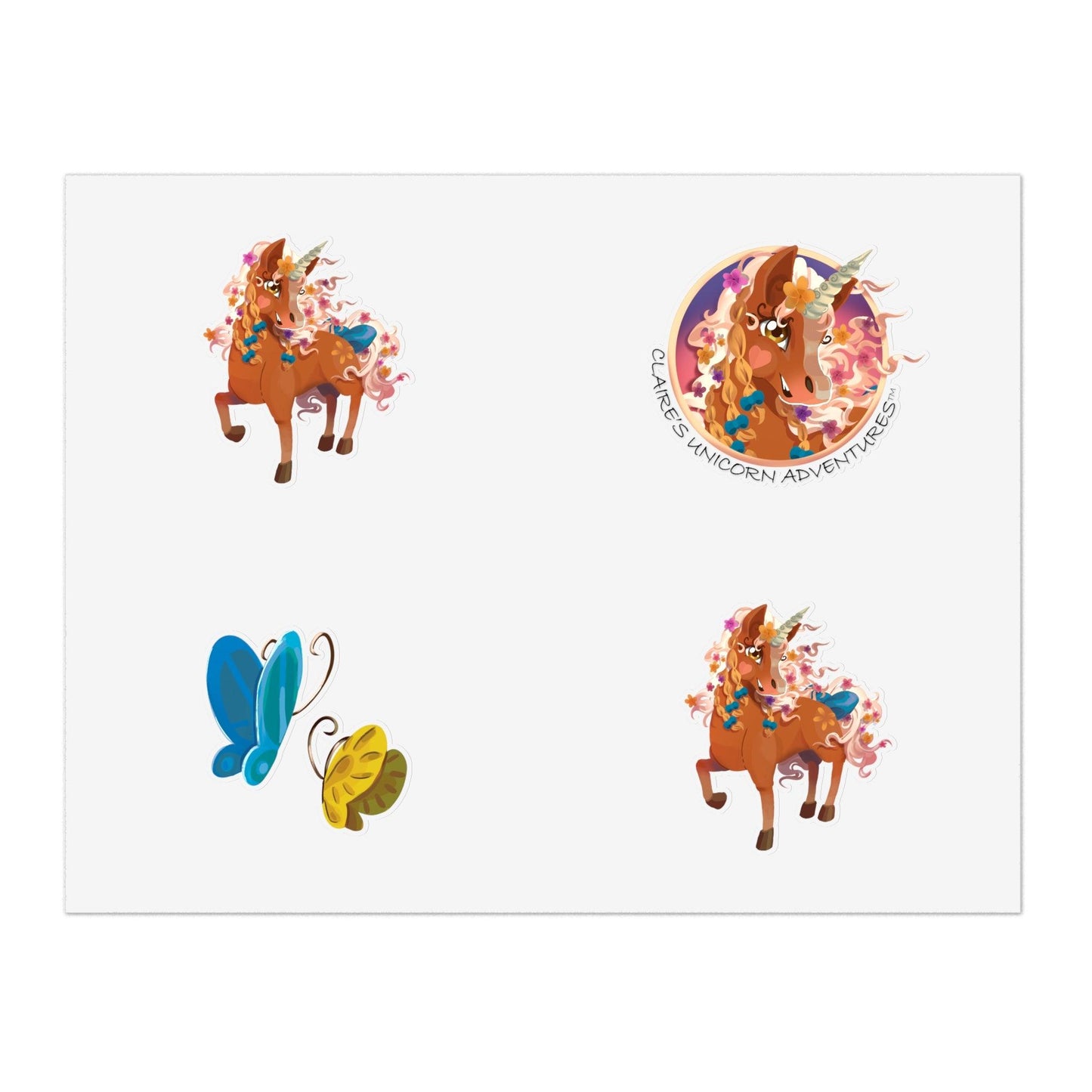 Gwenhwyer Sticker Sheet Bundle, 10pcs - Claires Unicorn Adventures