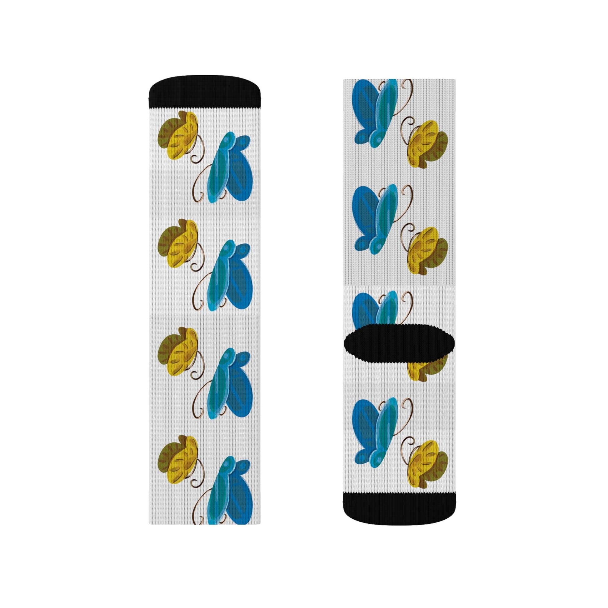 Butterfly Sublimation Socks - Claires Unicorn Adventures