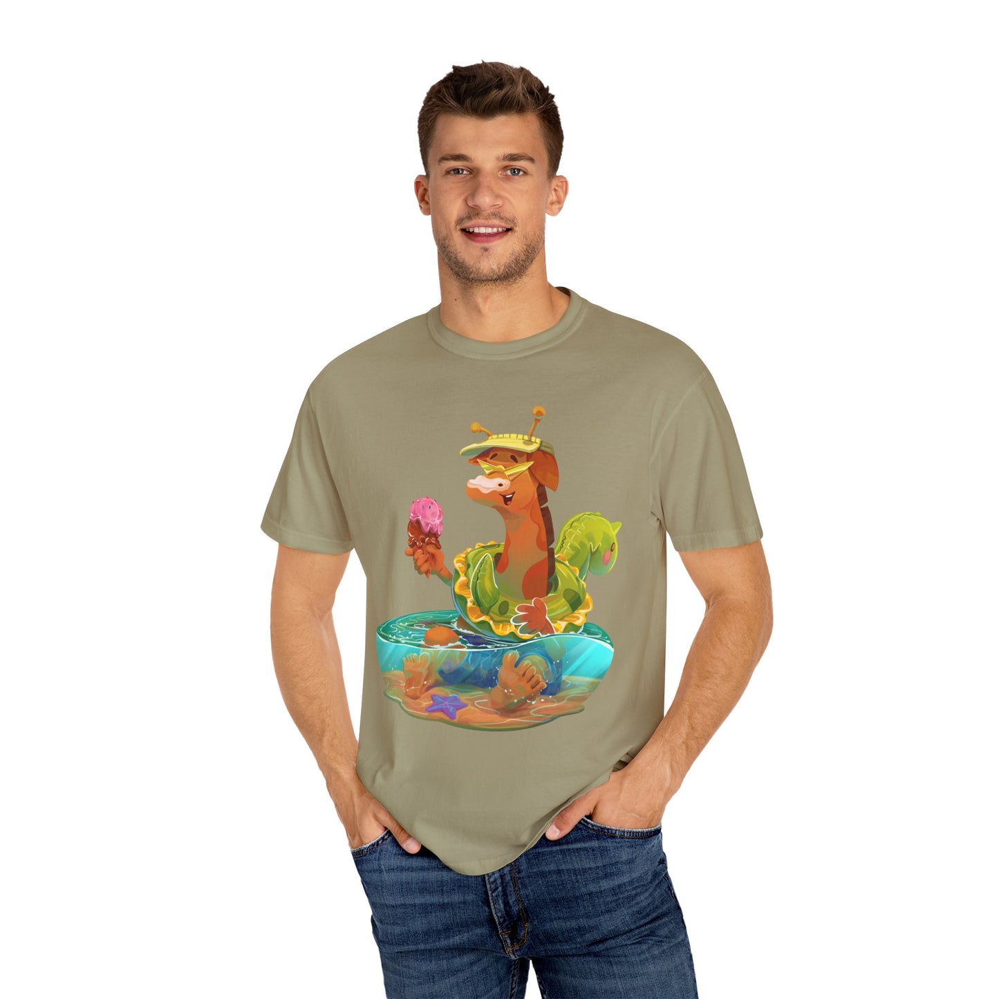Clippity Clop Giraffe in a Pool Unisex T-shirt