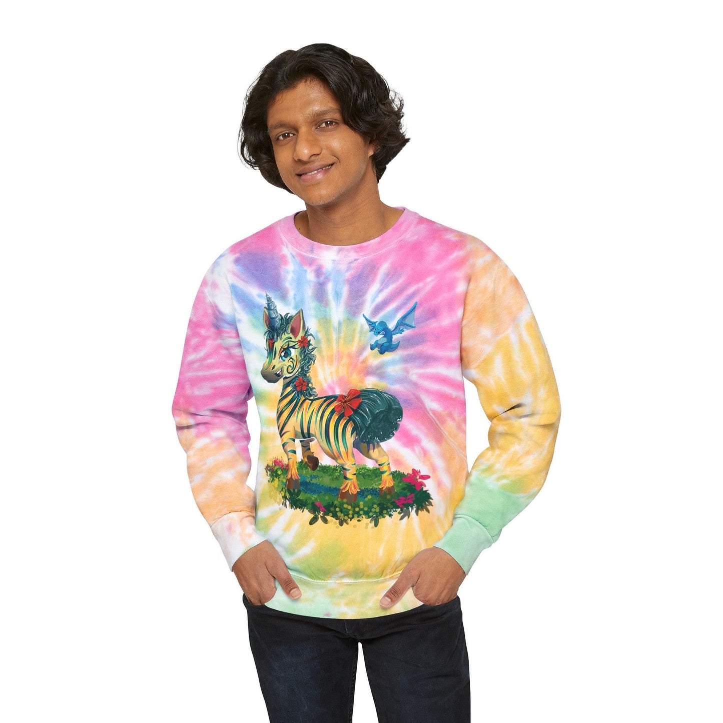 LeeNeigh Unisex Tie-Dye Sweatshirt - Claires Unicorn Adventures