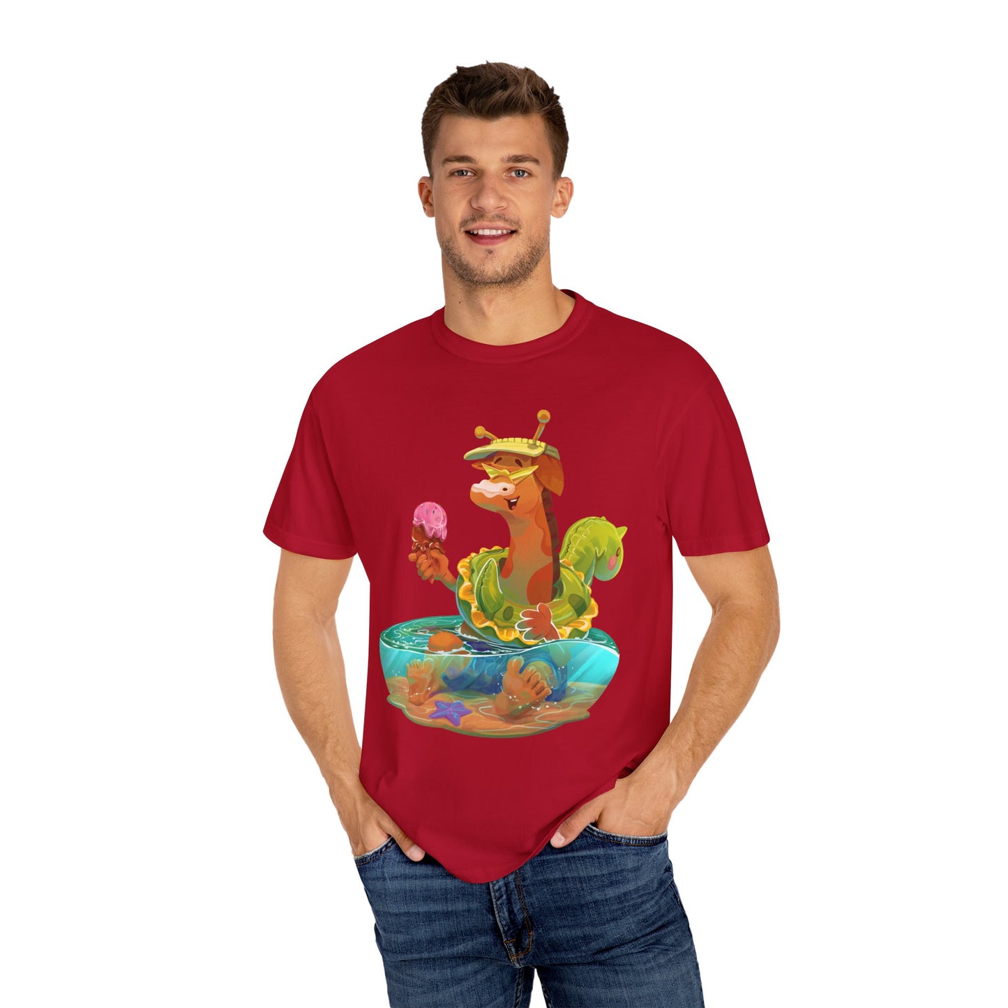 Clippity Clop Giraffe in a Pool Unisex T-shirt
