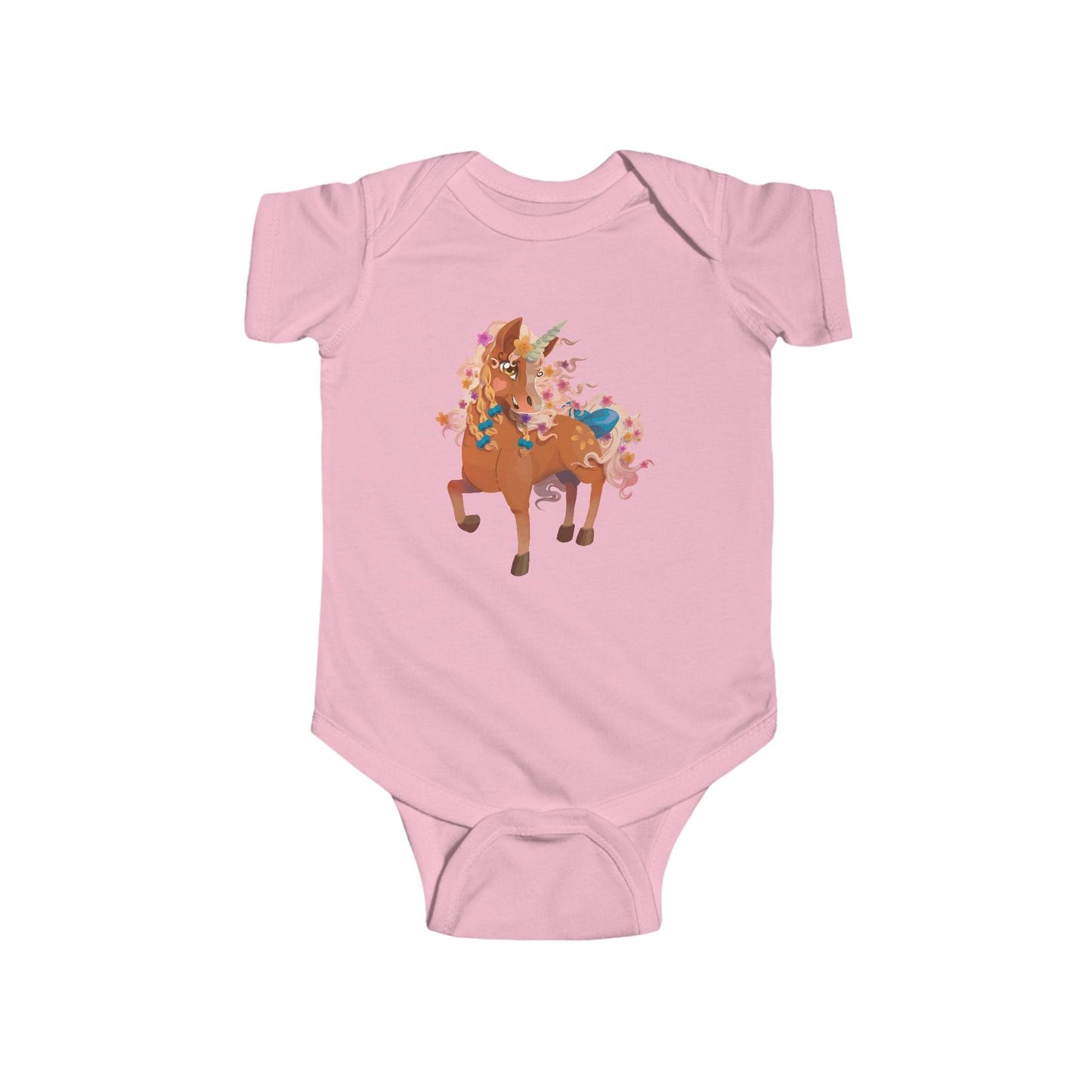 Gwenhwyer Goes Anywhere - Infant Fine Jersey Bodysuit - Claires Unicorn Adventures