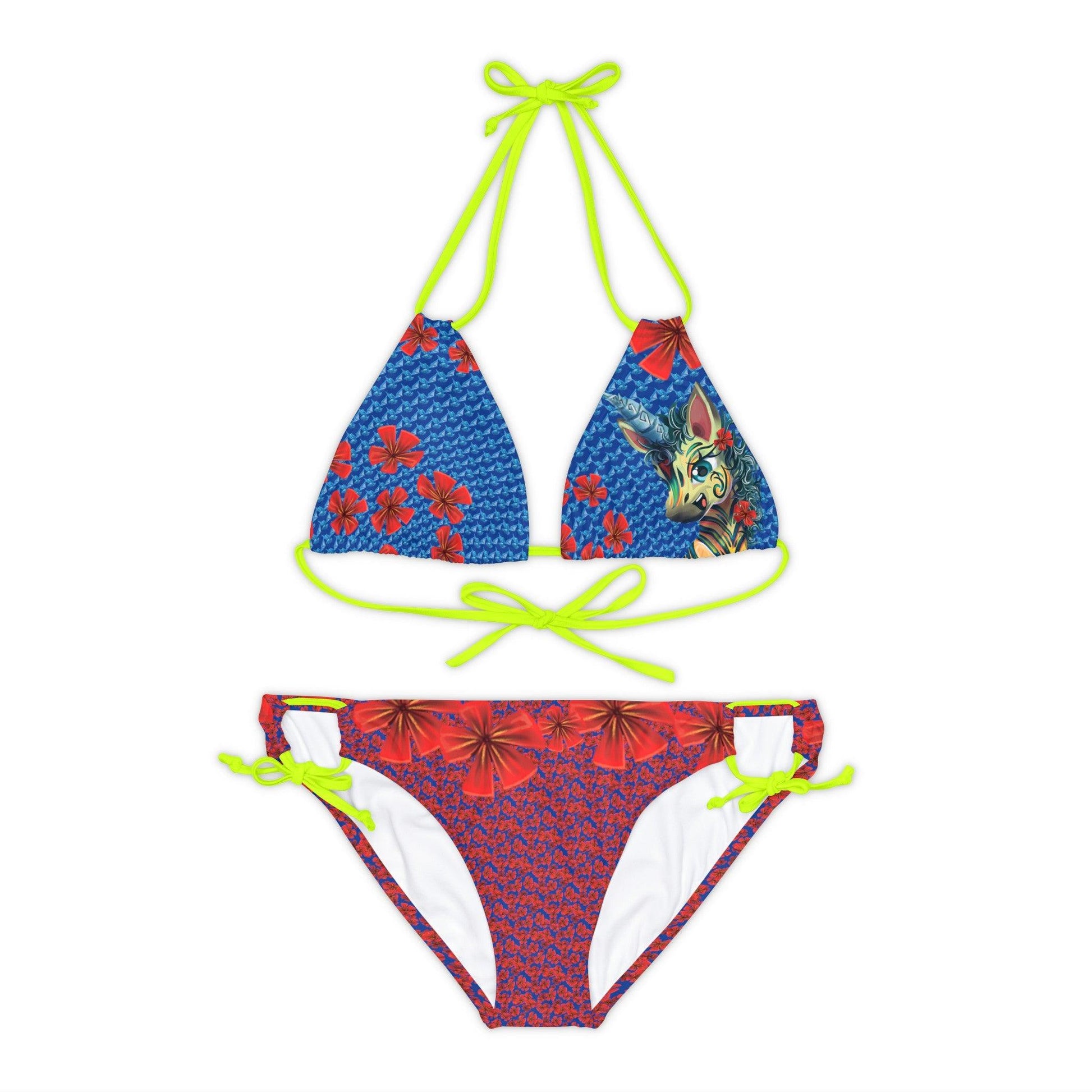 LeeNeigh Dark Blue Strappy Bikini Set - Claires Unicorn Adventures