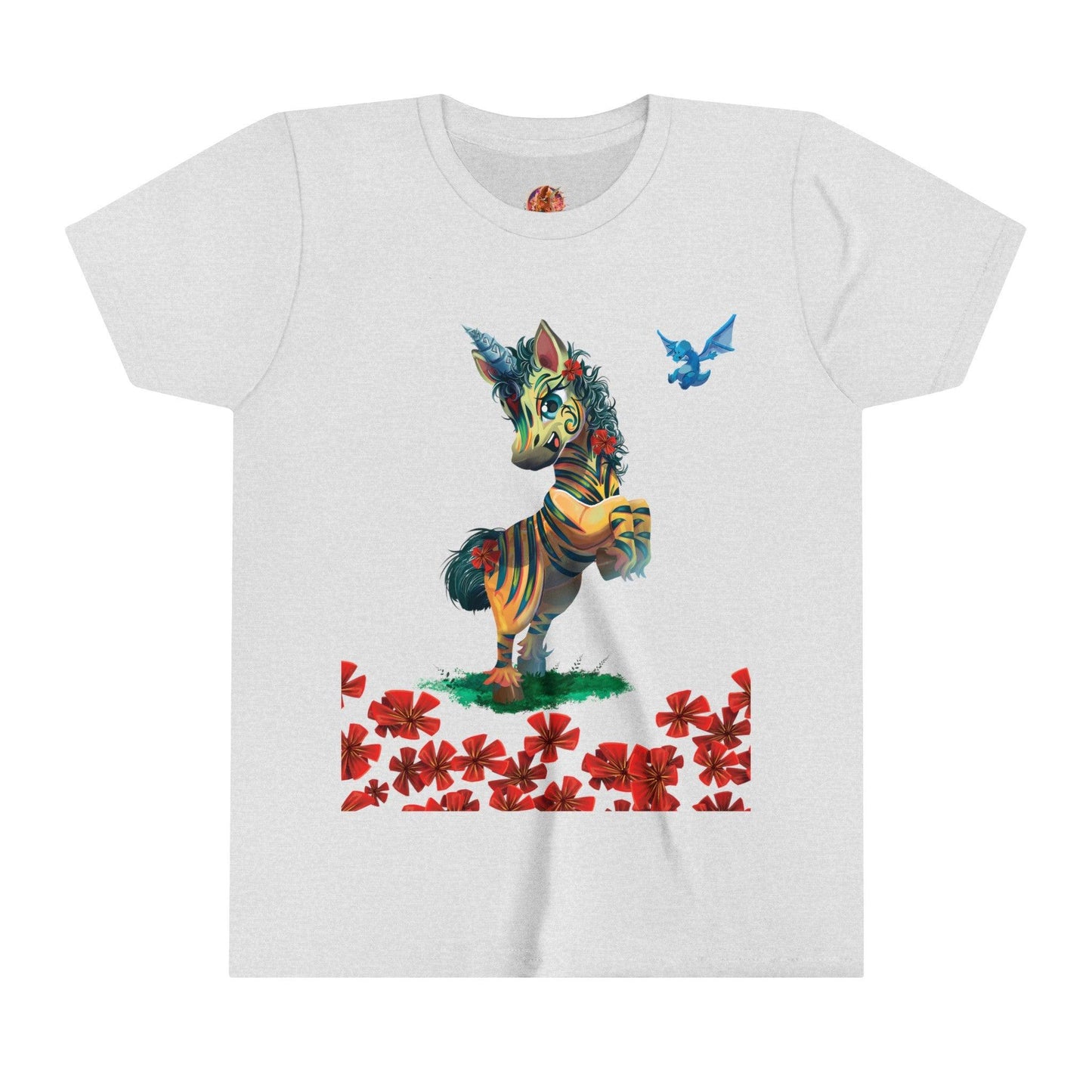 Youth LeeNeigh with Flowers Short Sleeve Tee - Claires Unicorn Adventures