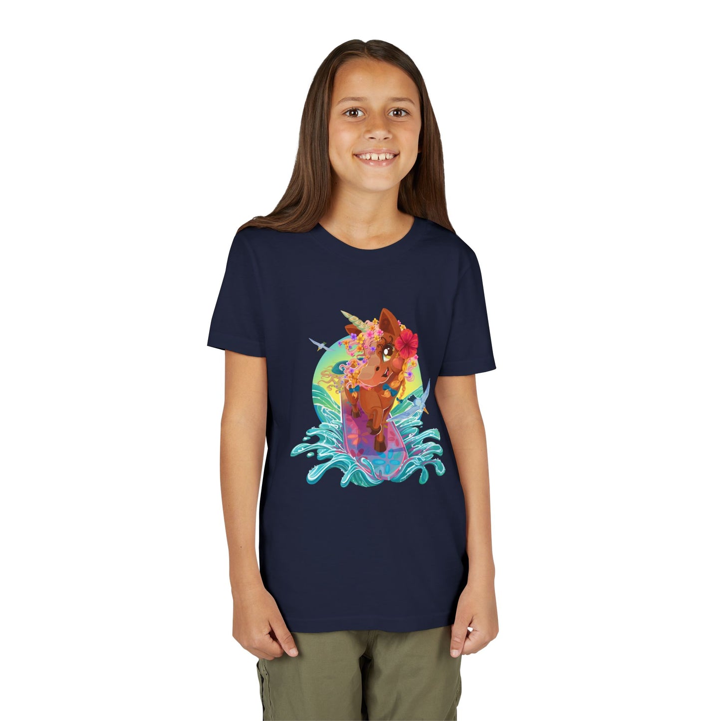 Gwenhwyer's Surfing Adventure Kids T-Shirt
