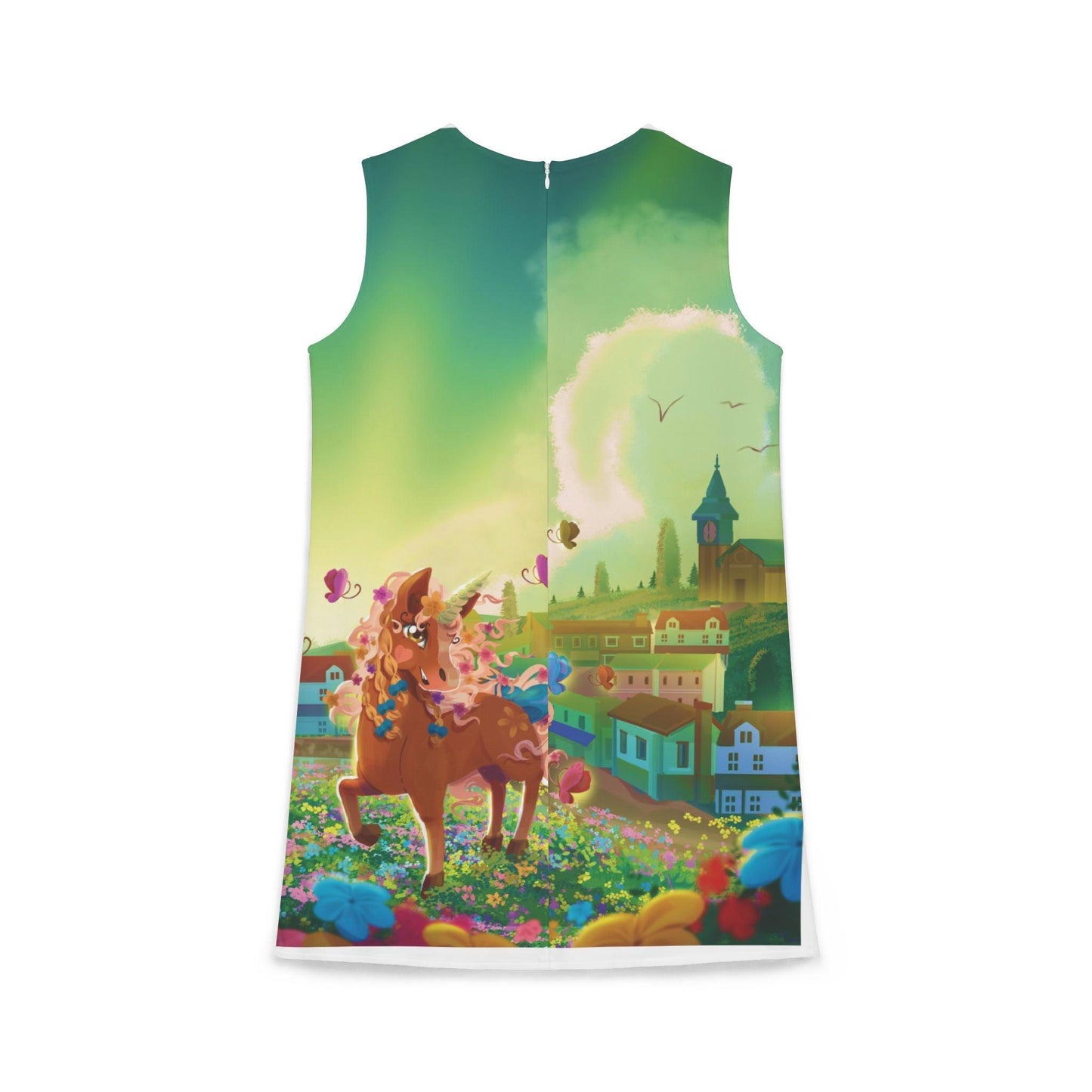 A-line Sleeveless Dress (AOP) - Claires Unicorn Adventures