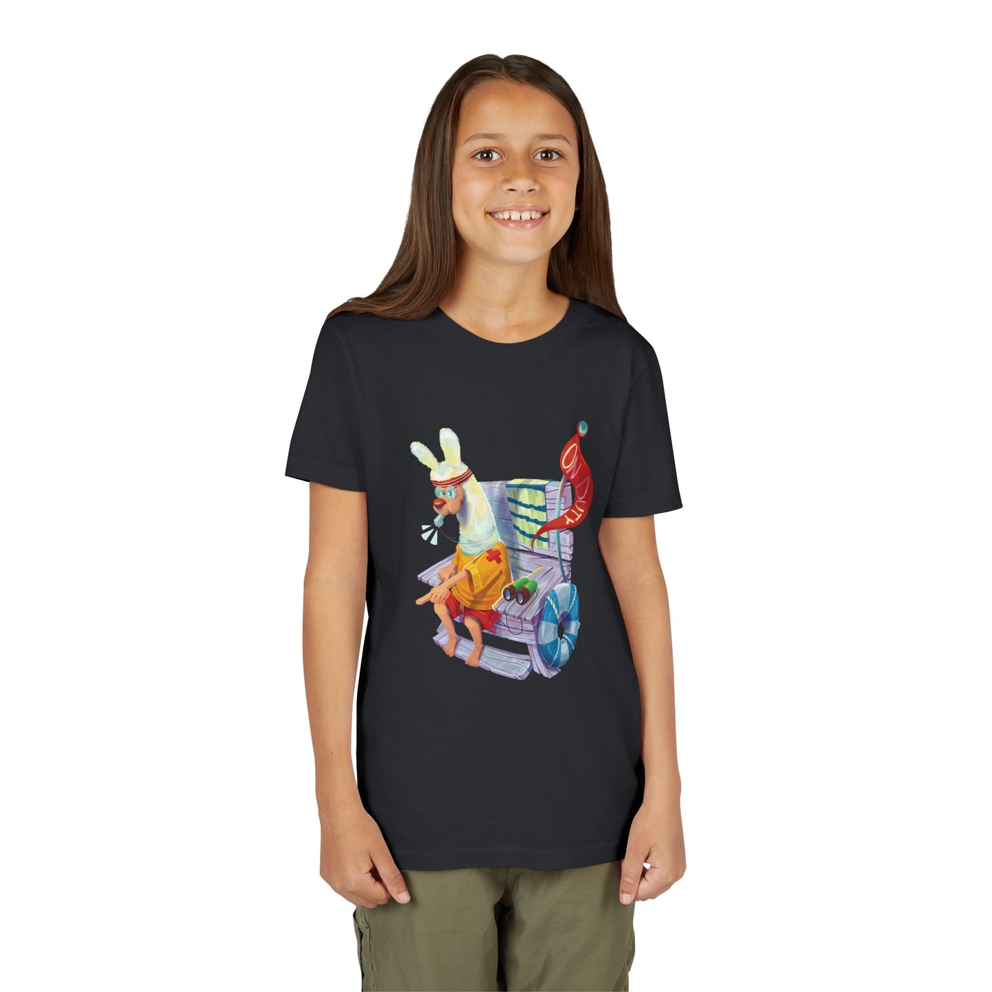 Larry the Llama Plays Lifeguard Kids T-Shirt