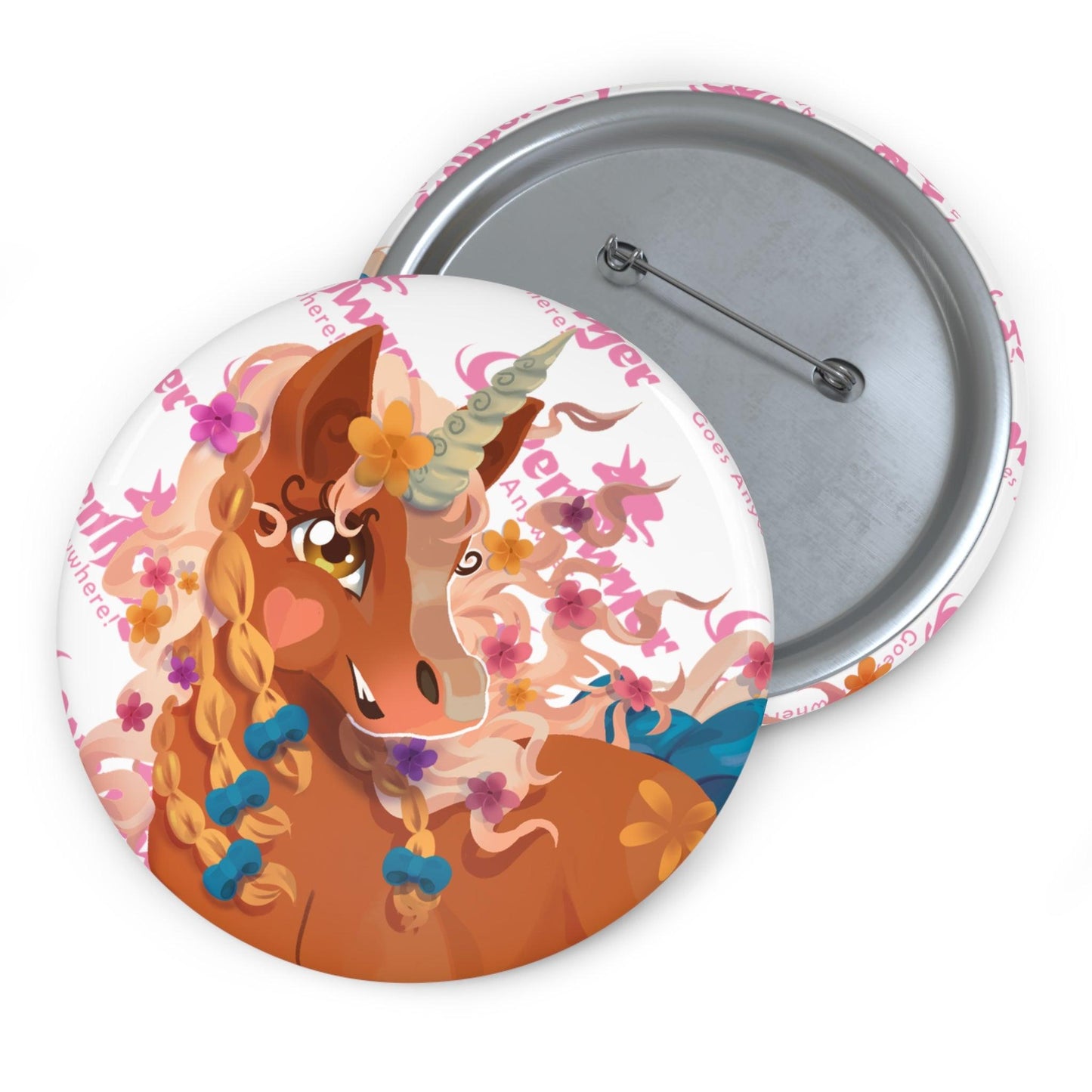 Gwenhwyer Pin Button - Claires Unicorn Adventures