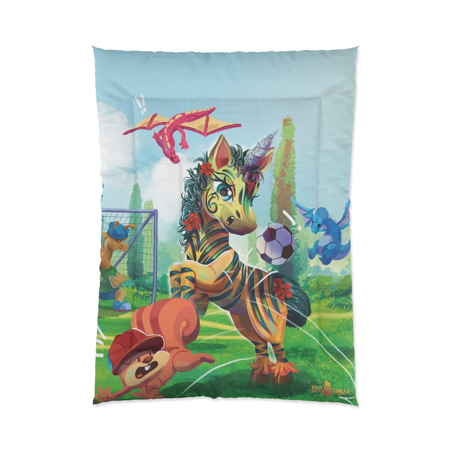 LeeNeigh Soccer Comforter - Claires Unicorn Adventures