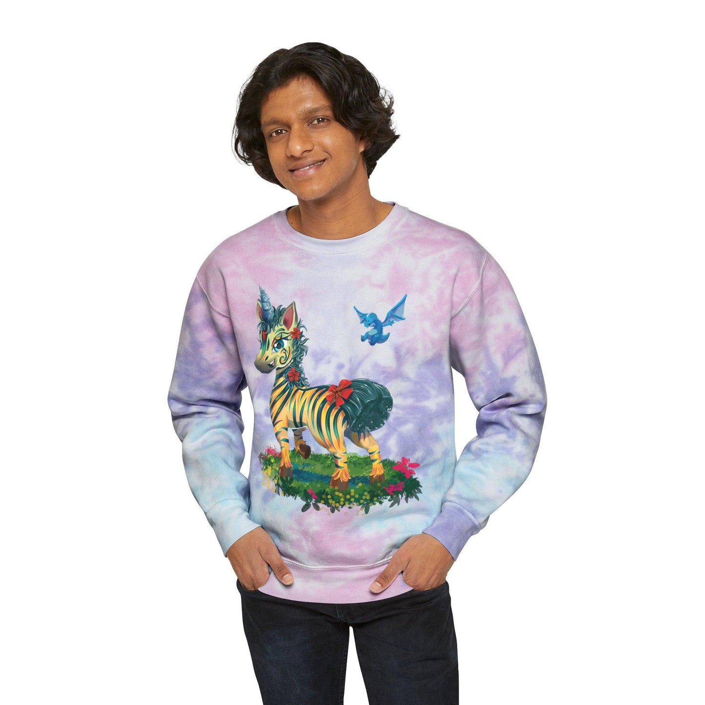 LeeNeigh Unisex Tie-Dye Sweatshirt - Claires Unicorn Adventures