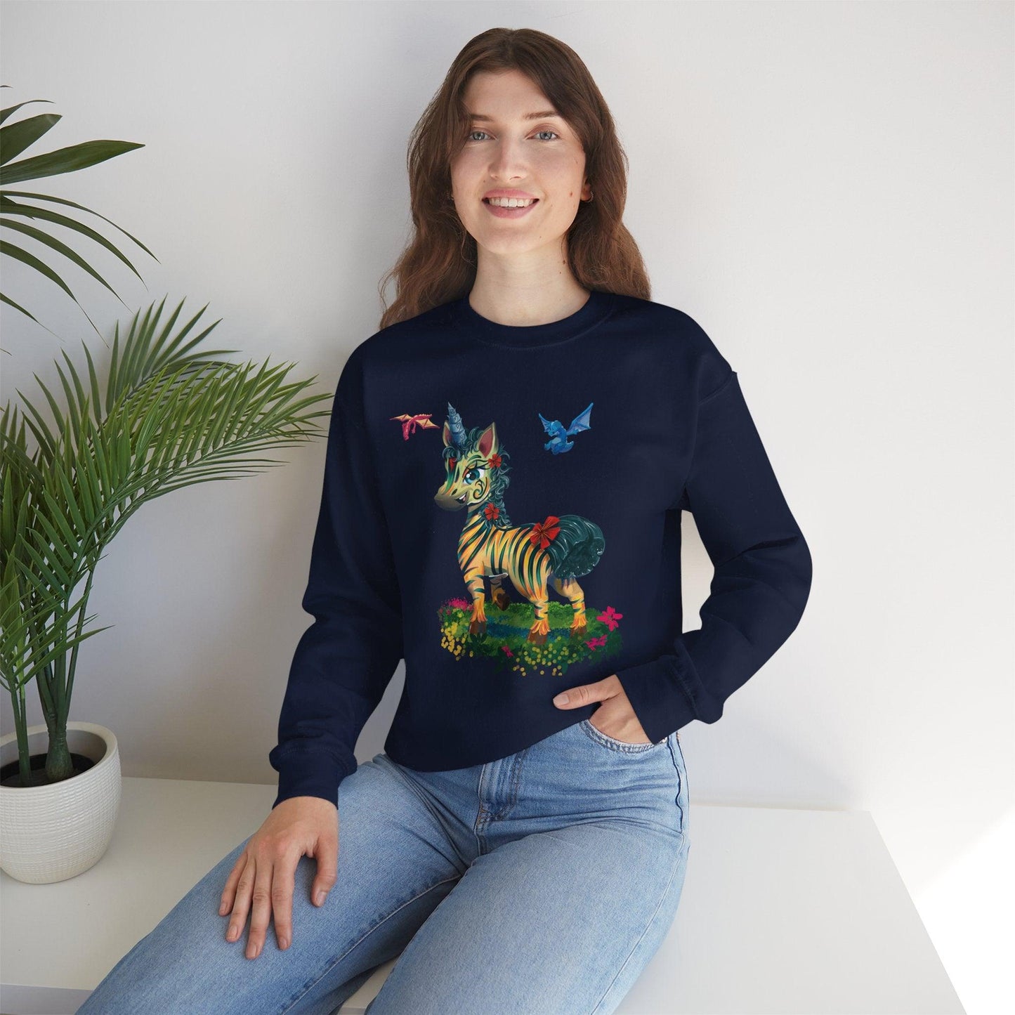 LeeNeigh Unisex Heavy Blend™ Crewneck Sweatshirt - Claires Unicorn Adventures