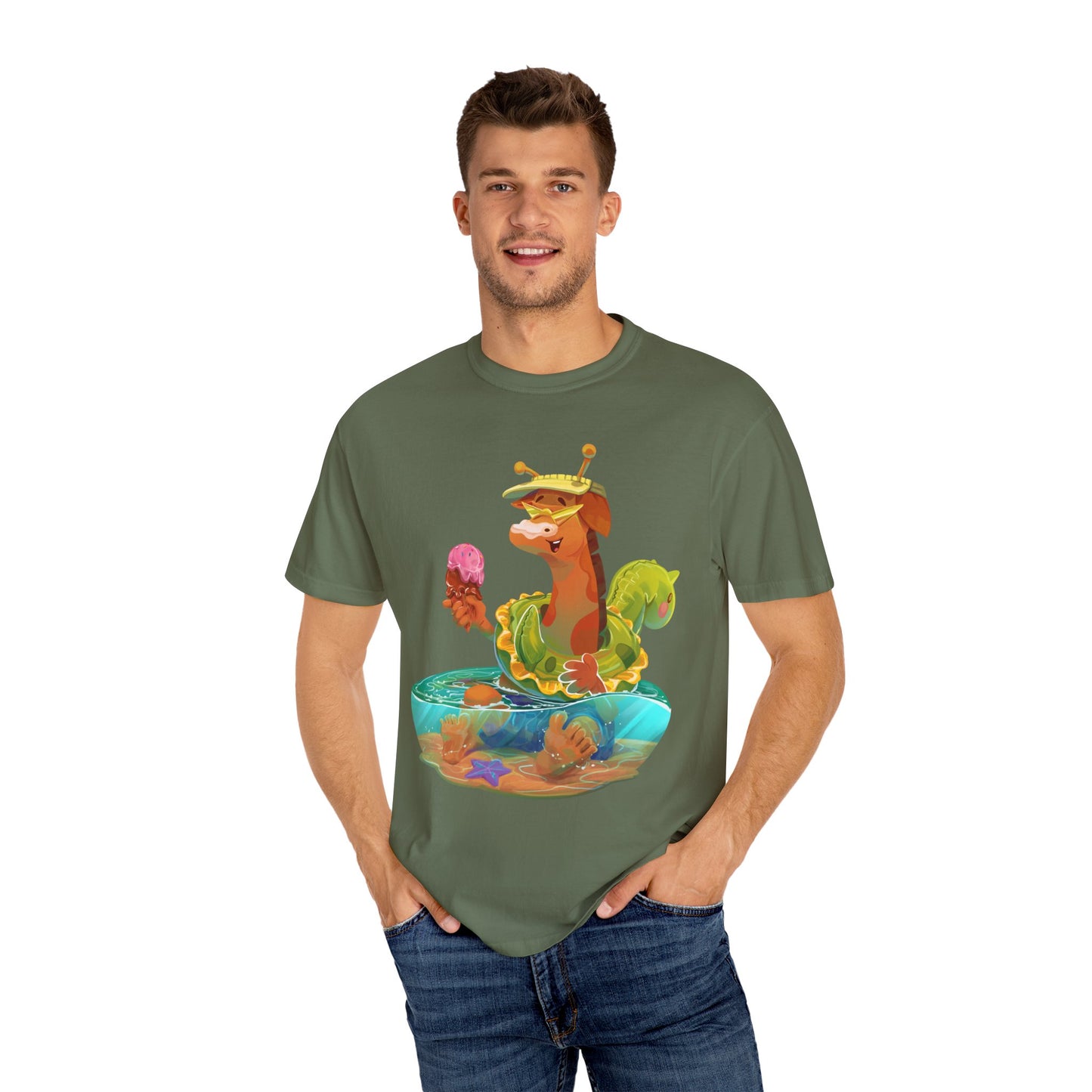 Clippity Clop Giraffe in a Pool Unisex T-shirt
