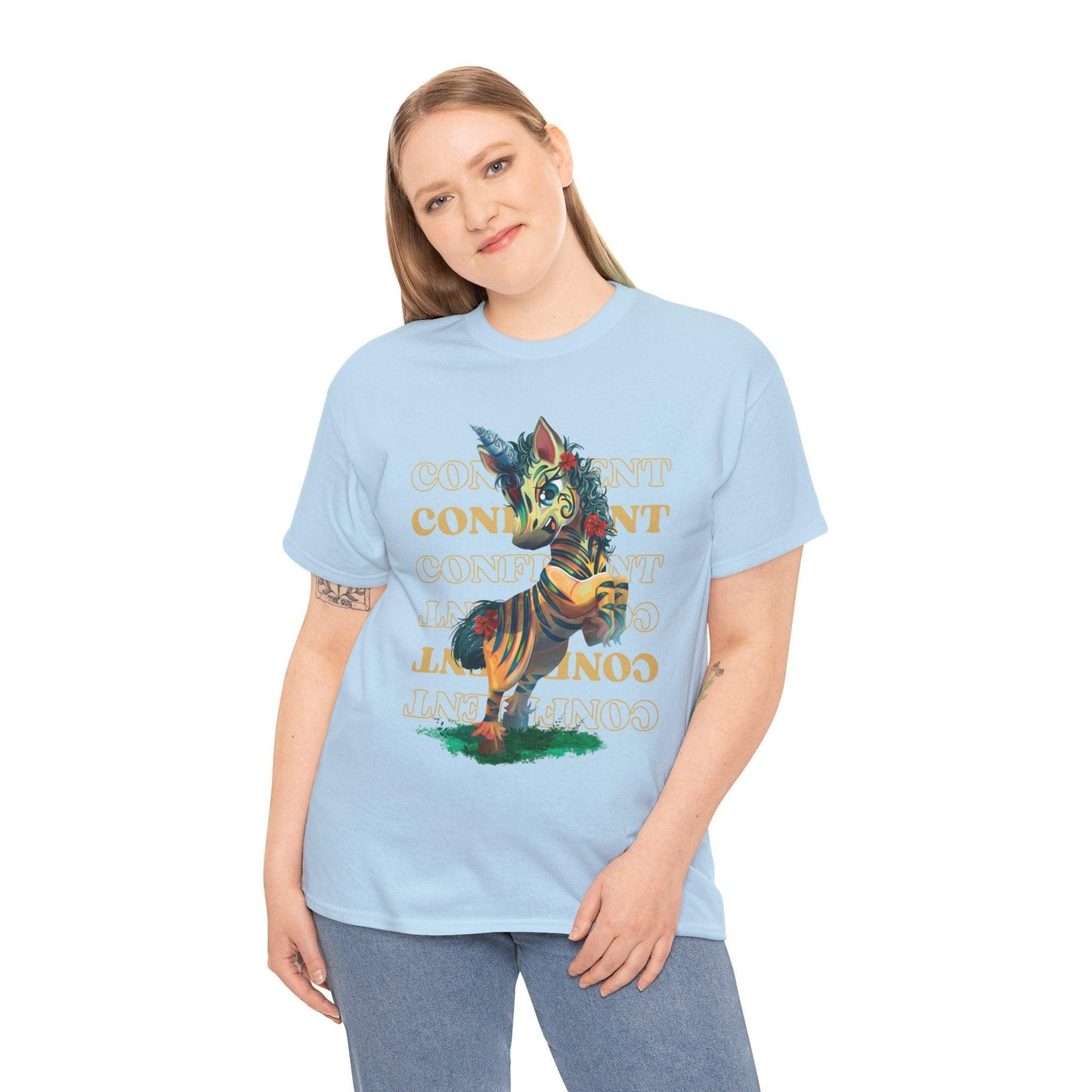 LeeNeigh Confident Unisex Heavy Cotton Tee - Claires Unicorn Adventures