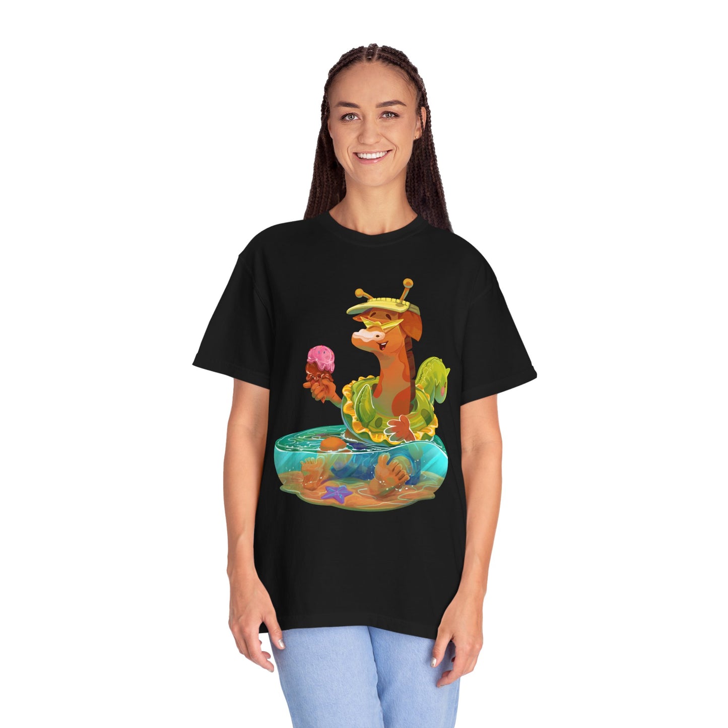 Clippity Clop Giraffe in a Pool Unisex T-shirt