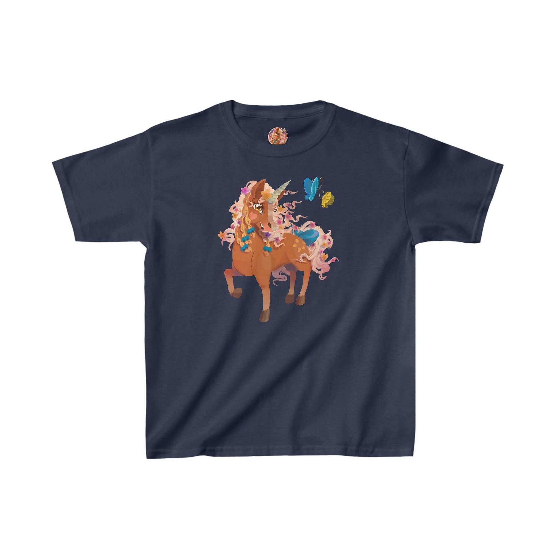 Gwenhwyer Goes Anywhere - Kids Heavy Cotton™ Tee - Claires Unicorn Adventures