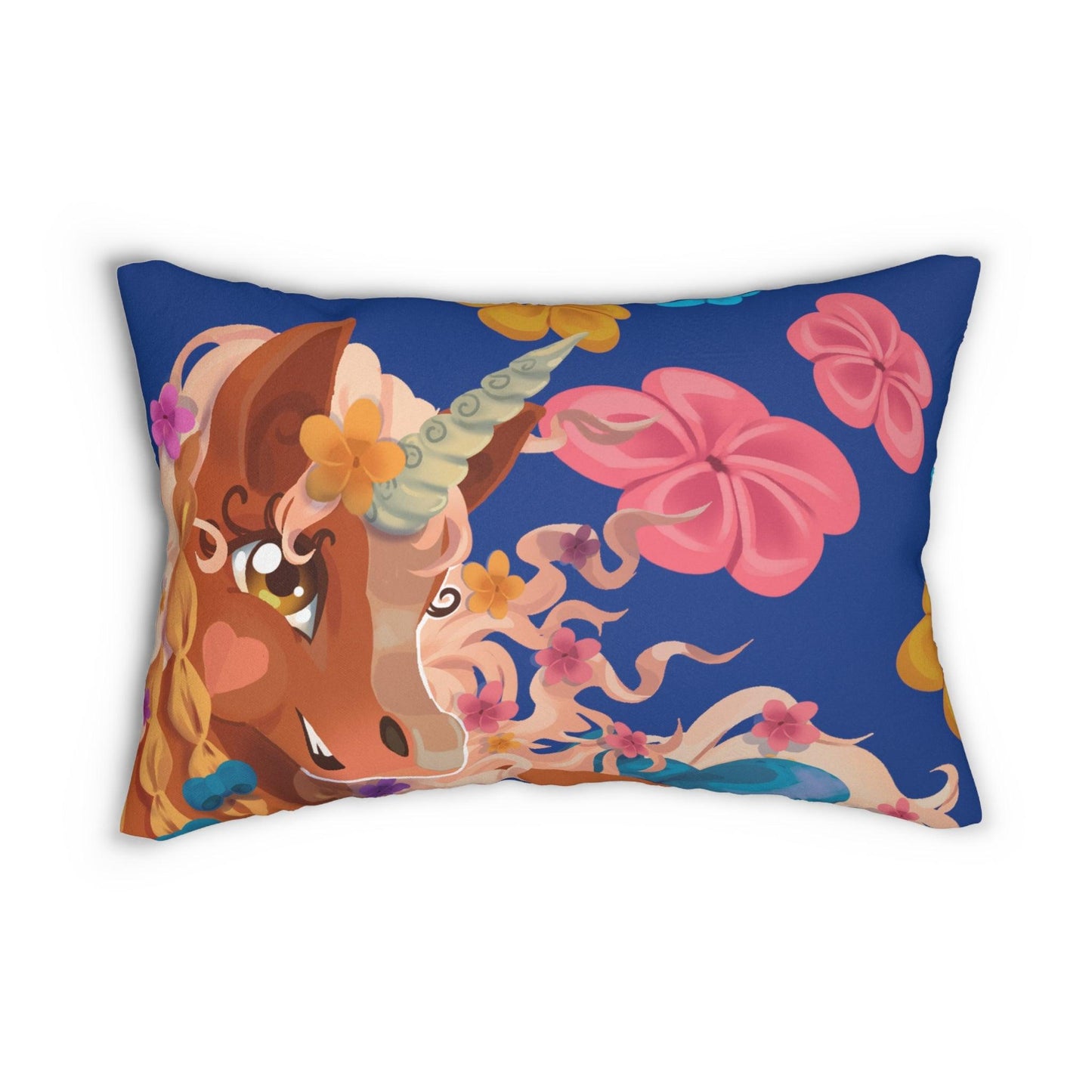 Gwenhwyer Goes Anywhere - Spun Polyester Lumbar Pillow - Claires Unicorn Adventures