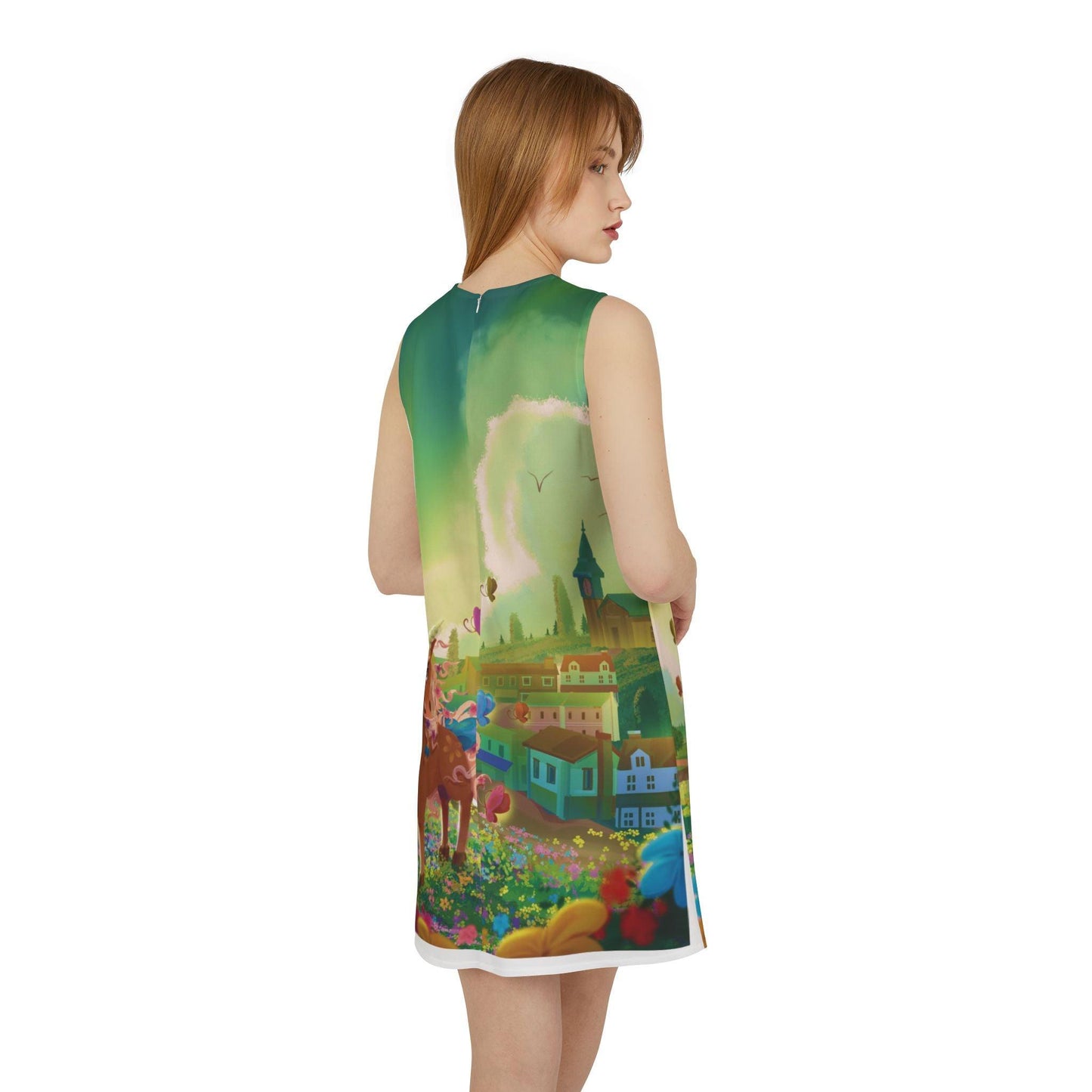 A-line Sleeveless Dress (AOP) - Claires Unicorn Adventures