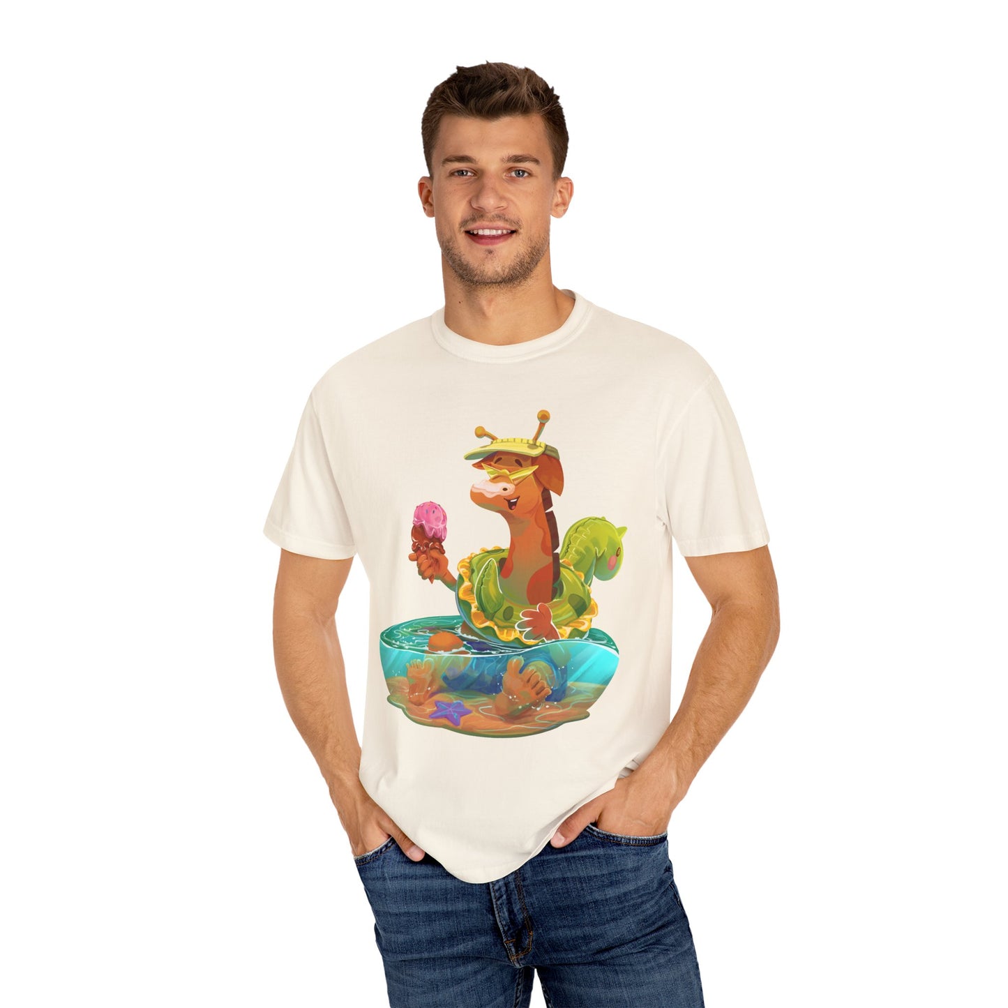 Clippity Clop Giraffe in a Pool Unisex T-shirt
