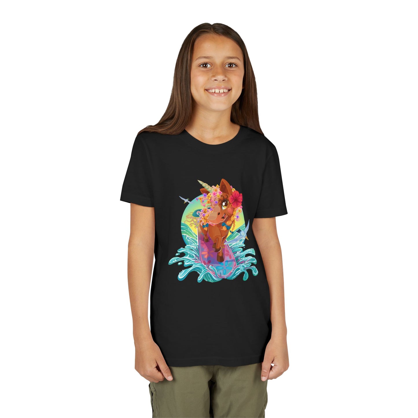 Gwenhwyer's Surfing Adventure Kids T-Shirt