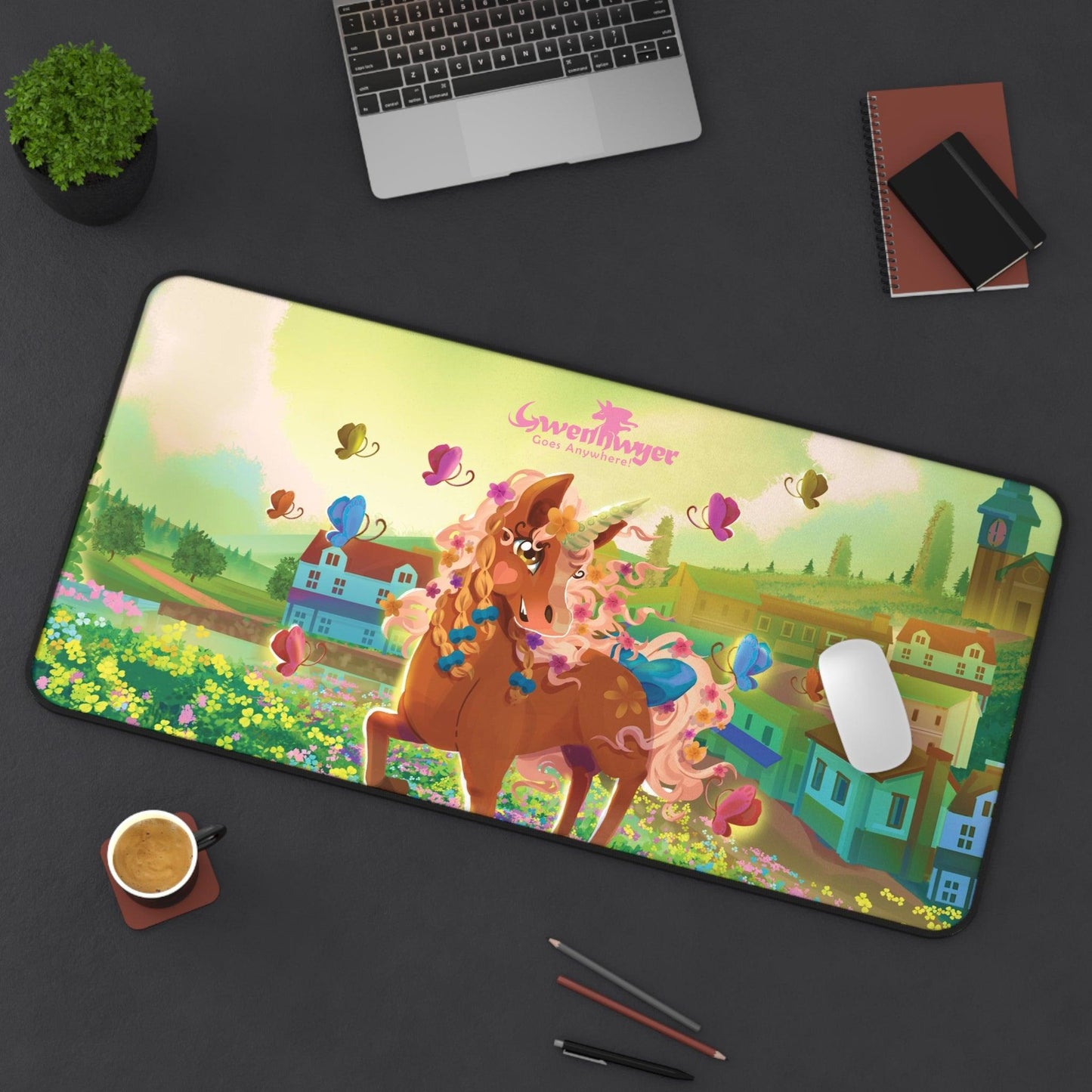 Gwenhwyer Desk Mat - Claires Unicorn Adventures