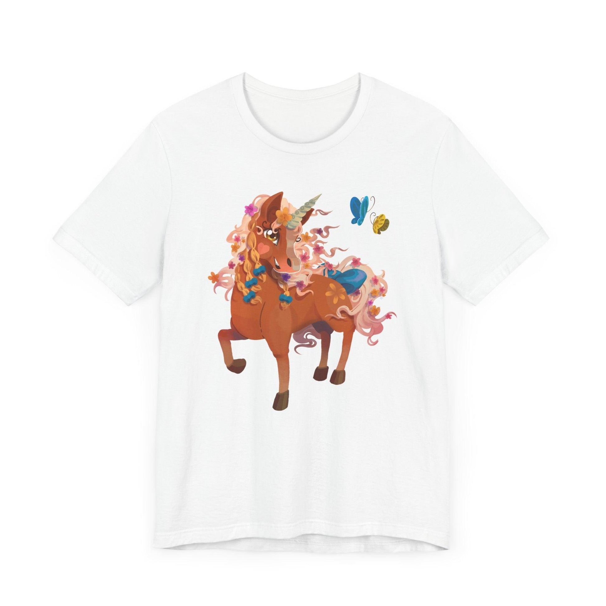 Gwenhwyer Unisex Jersey Short Sleeve Tee - Claires Unicorn Adventures