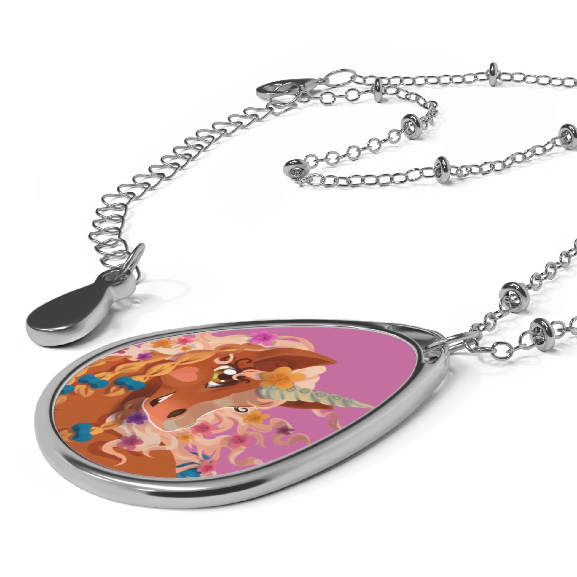 Gwenhwyer Goes Anywhere - Oval Necklace - Claires Unicorn Adventures