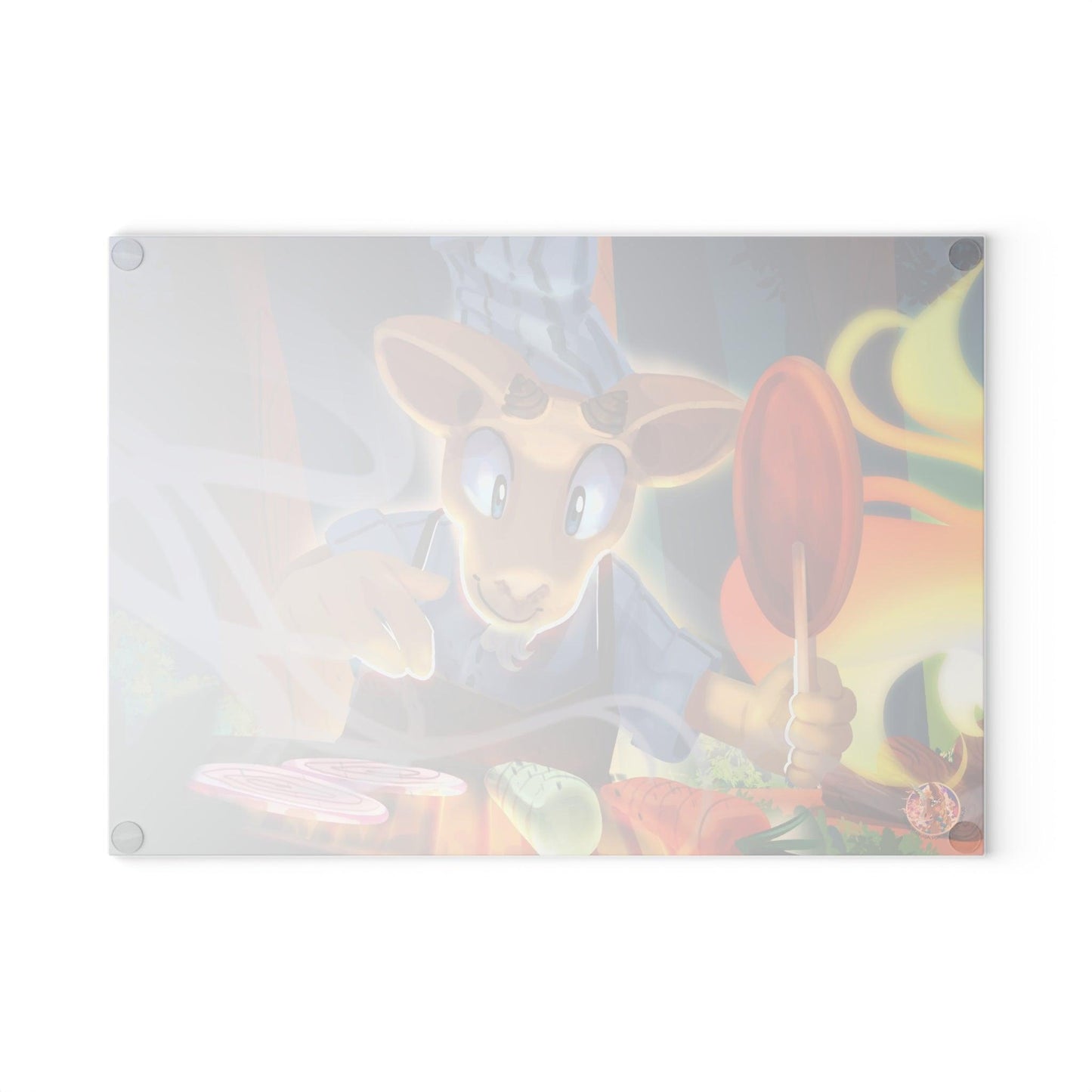 Gwenhwyer Grilling Goat Glass Cutting Board - Claires Unicorn Adventures