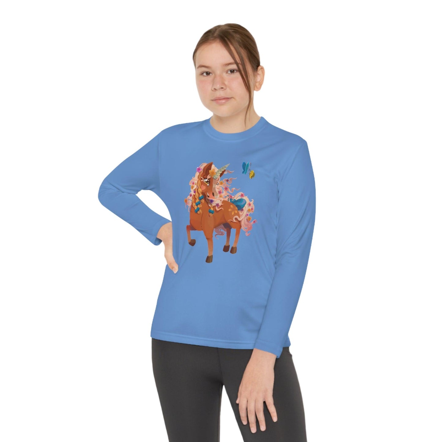 Gwenhwyer Youth Long Sleeve Competitor Tee - Claires Unicorn Adventures