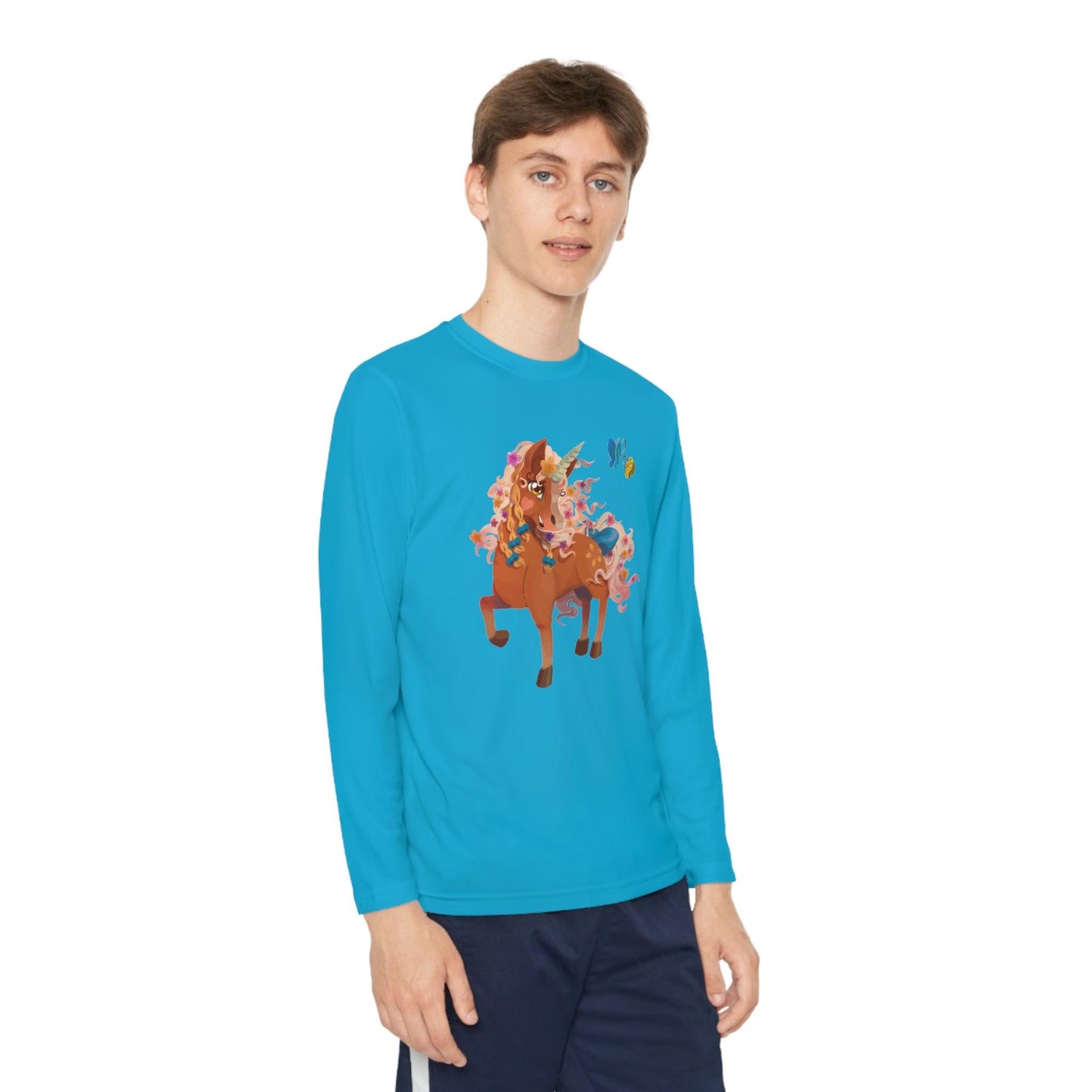 Gwenhwyer Youth Long Sleeve Competitor Tee - Claires Unicorn Adventures