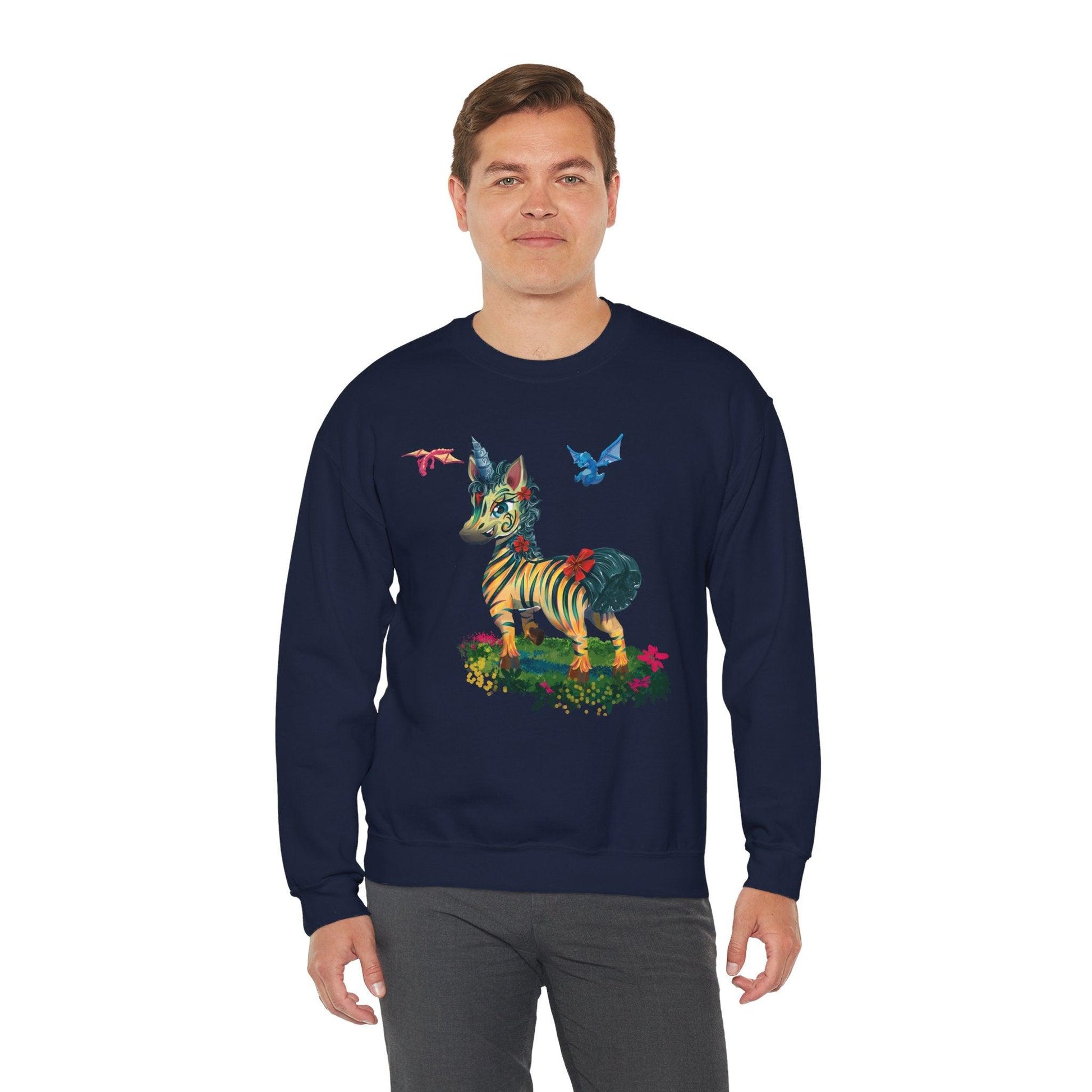 LeeNeigh Unisex Heavy Blend™ Crewneck Sweatshirt - Claires Unicorn Adventures