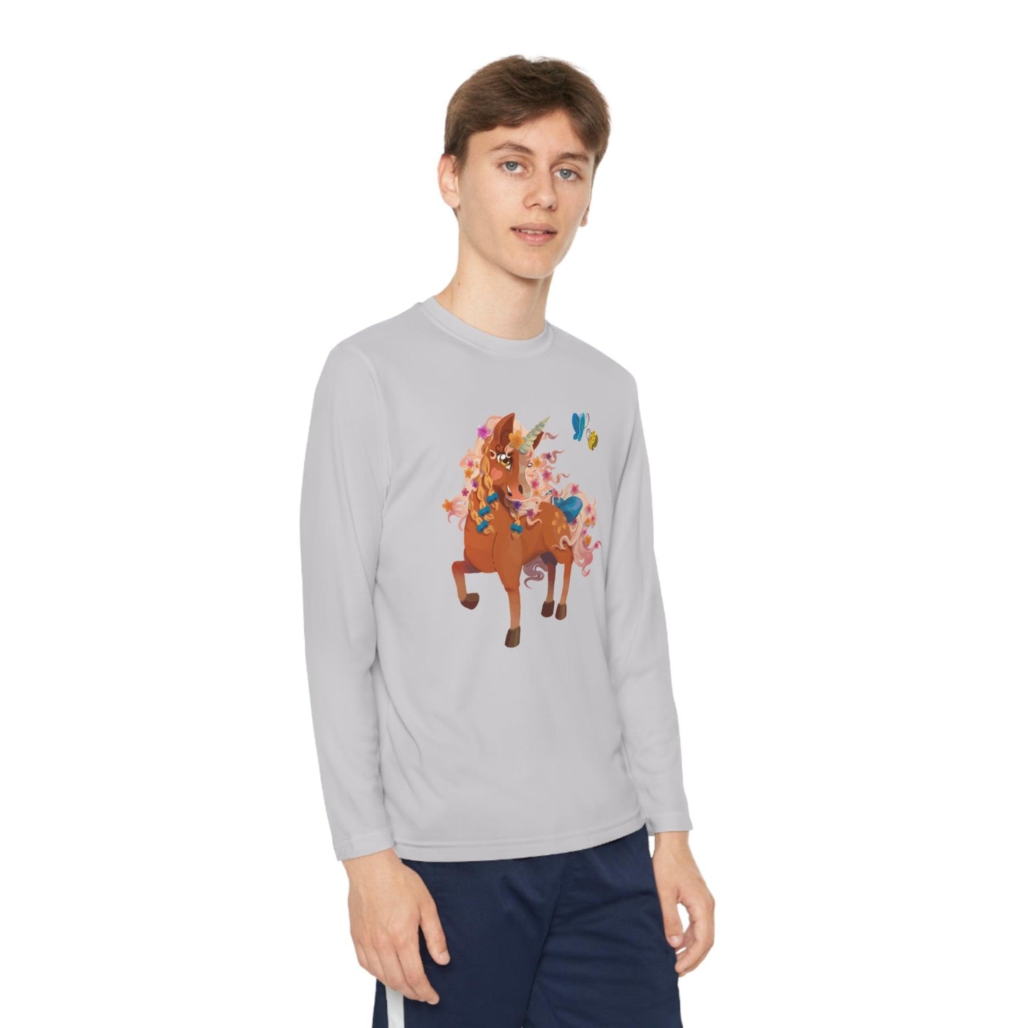 Gwenhwyer Youth Long Sleeve Competitor Tee - Claires Unicorn Adventures