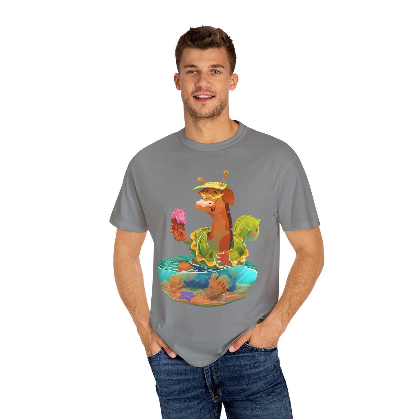 Clippity Clop Giraffe in a Pool Unisex T-shirt