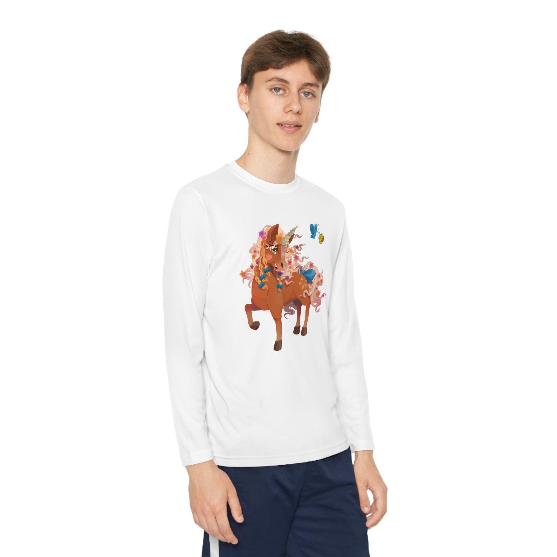 Gwenhwyer Youth Long Sleeve Competitor Tee - Claires Unicorn Adventures