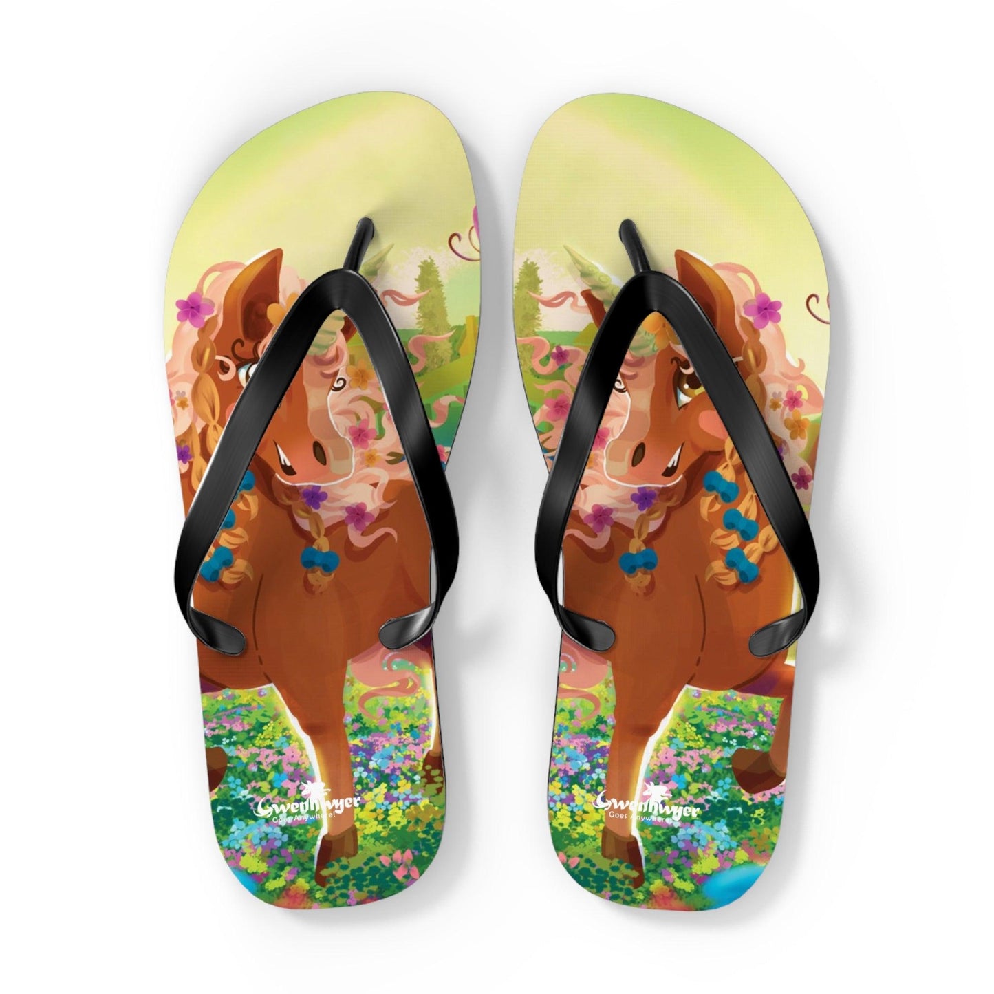 Gwenhwyer Flip Flops - Claires Unicorn Adventures