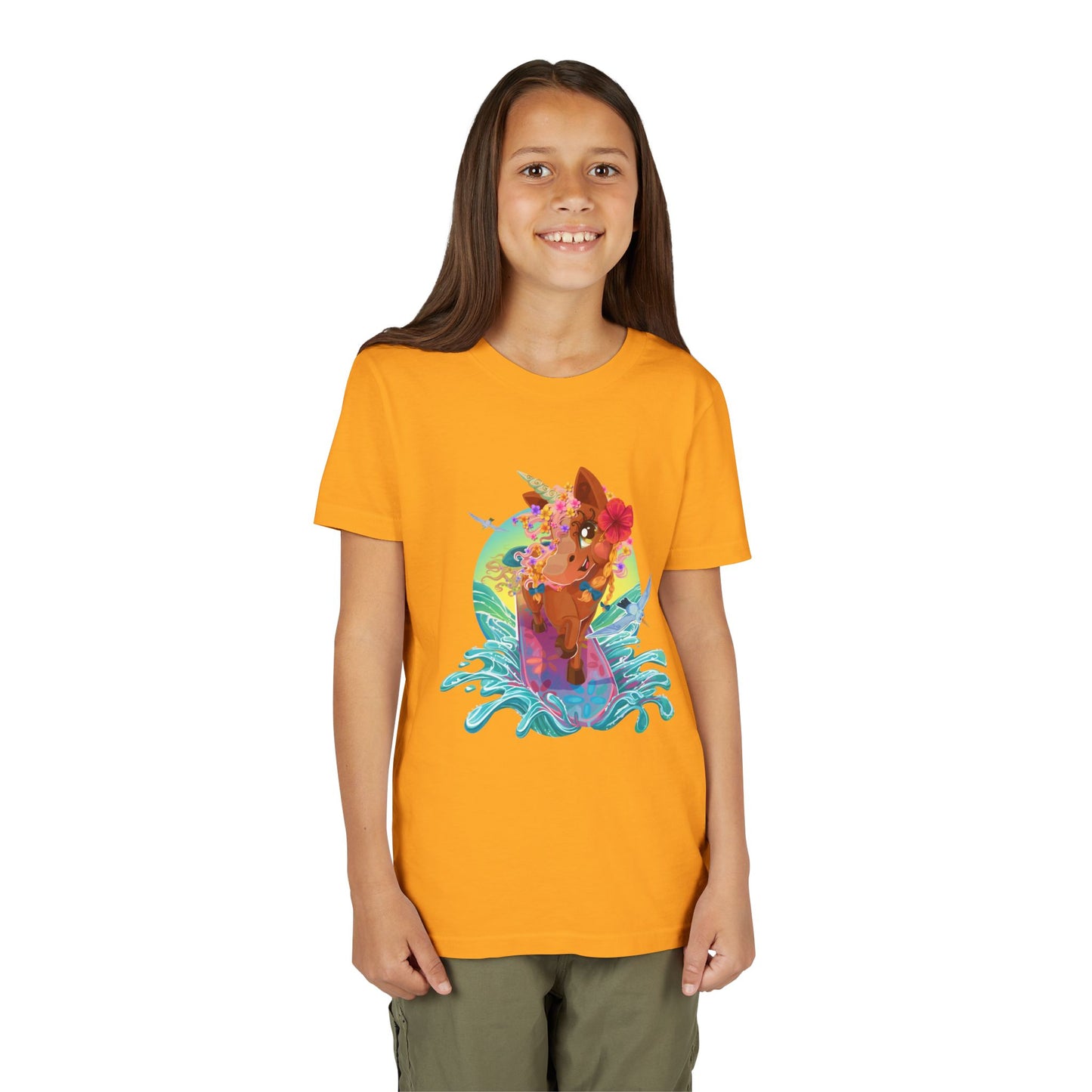 Gwenhwyer's Surfing Adventure Kids T-Shirt