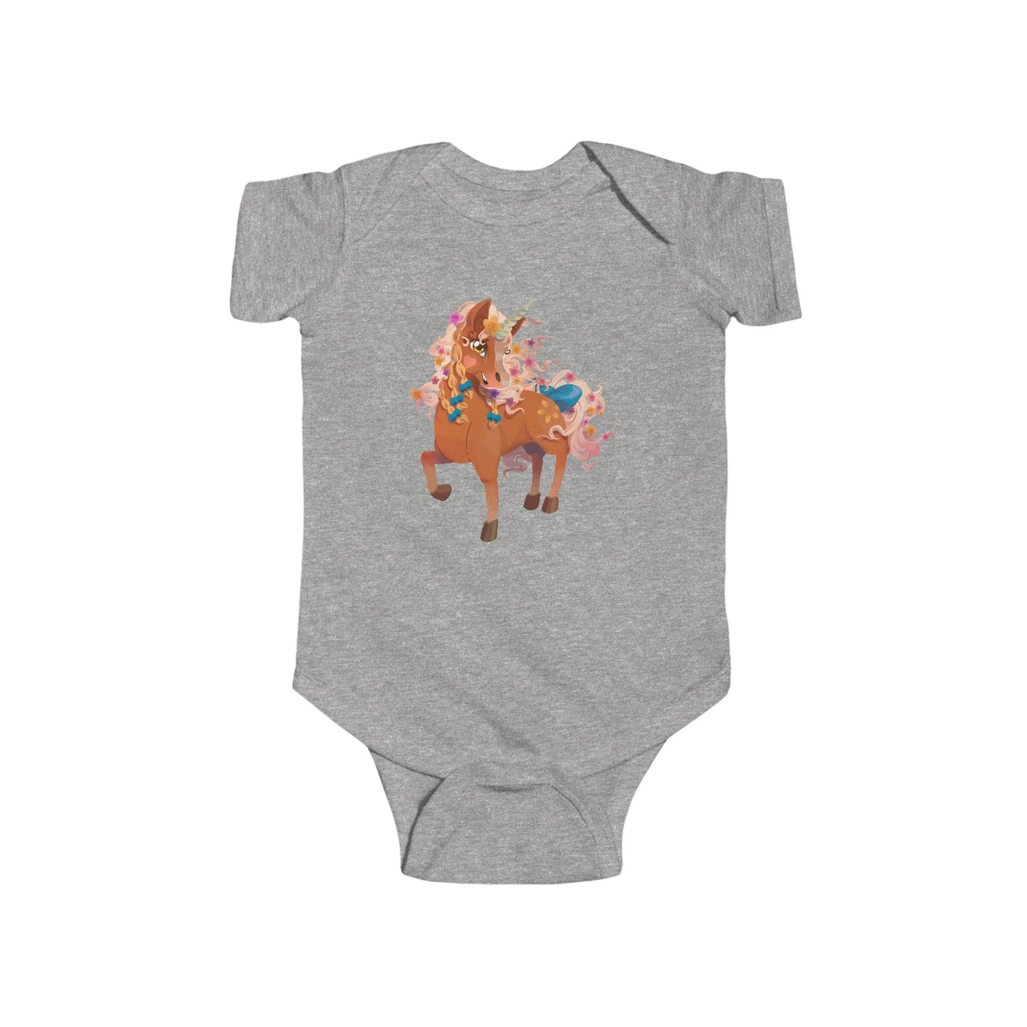 Gwenhwyer Goes Anywhere - Infant Fine Jersey Bodysuit - Claires Unicorn Adventures