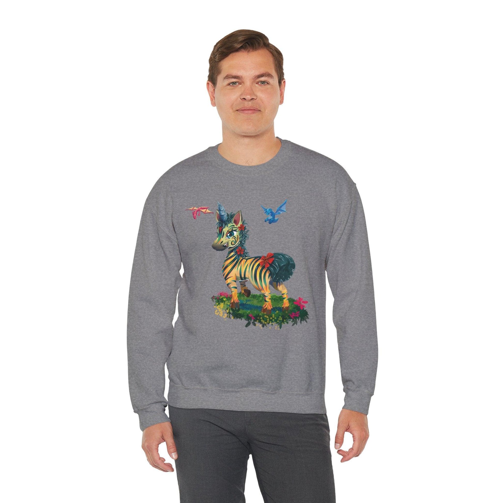 LeeNeigh Unisex Heavy Blend™ Crewneck Sweatshirt - Claires Unicorn Adventures