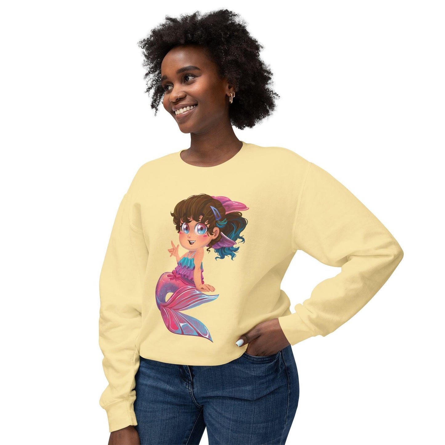 Unisex Lightweight Crewneck Sweatshirt - Claires Unicorn Adventures