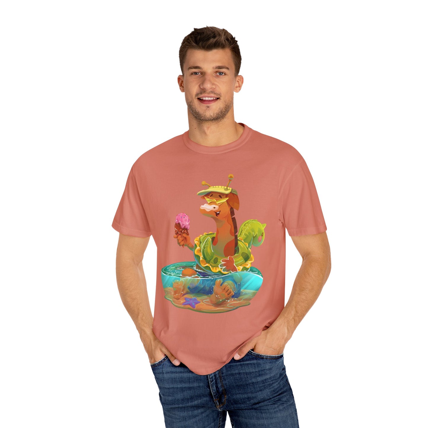 Clippity Clop Giraffe in a Pool Unisex T-shirt