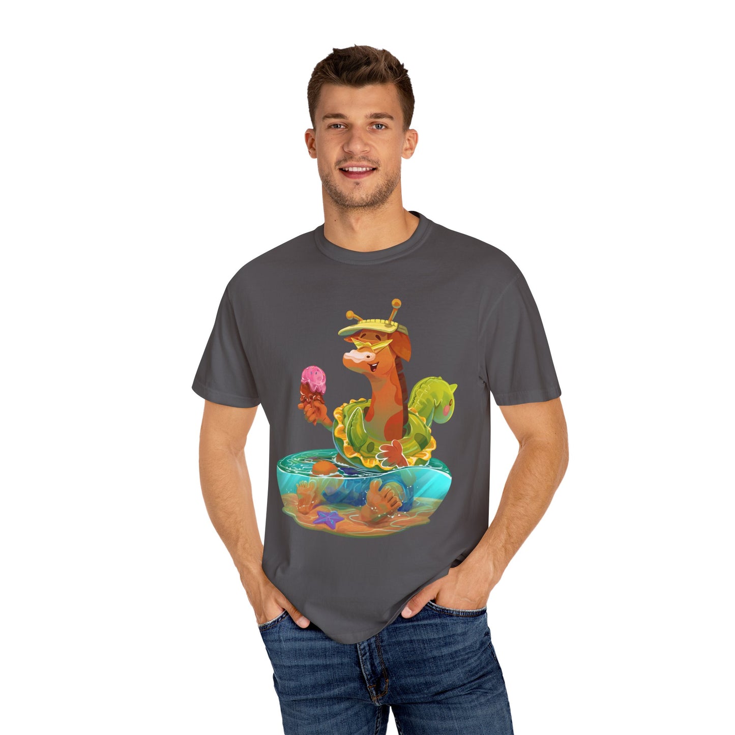 Clippity Clop Giraffe in a Pool Unisex T-shirt